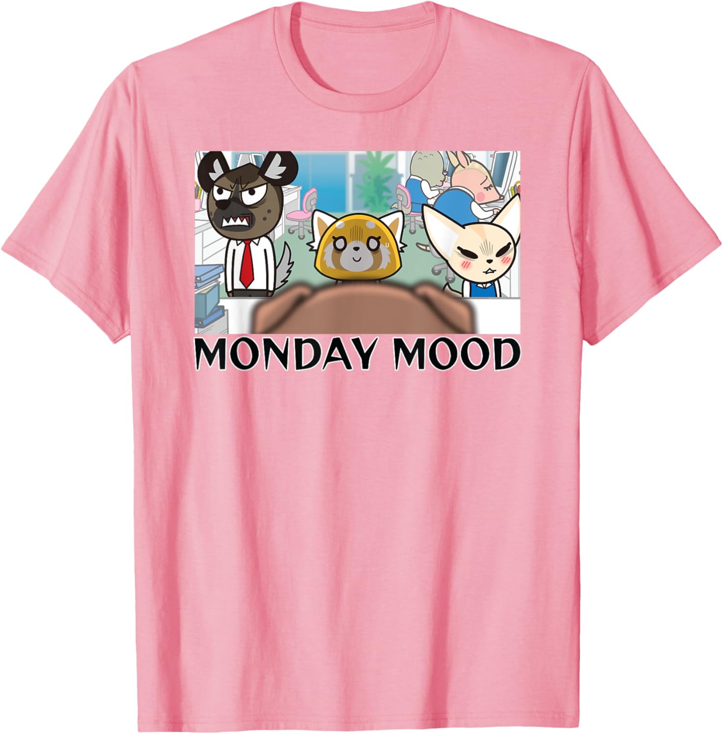 Aggretsuko Season 2 Monday Mood T-Shirt for Fans of Fun Anime Apparel - 4