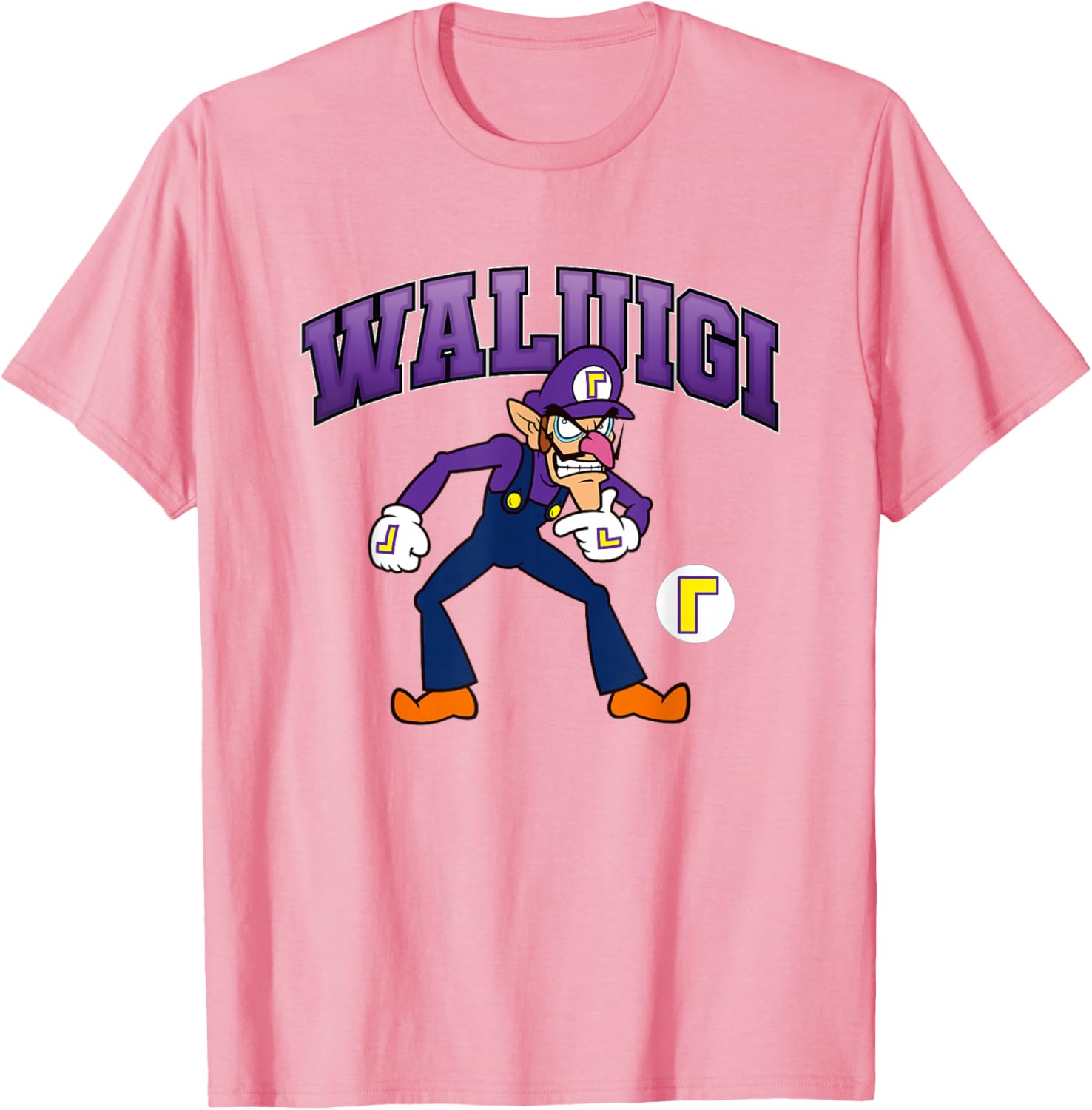 Super Mario Bros Waluigi Big Character Portrait T-Shirt for Fans - 11