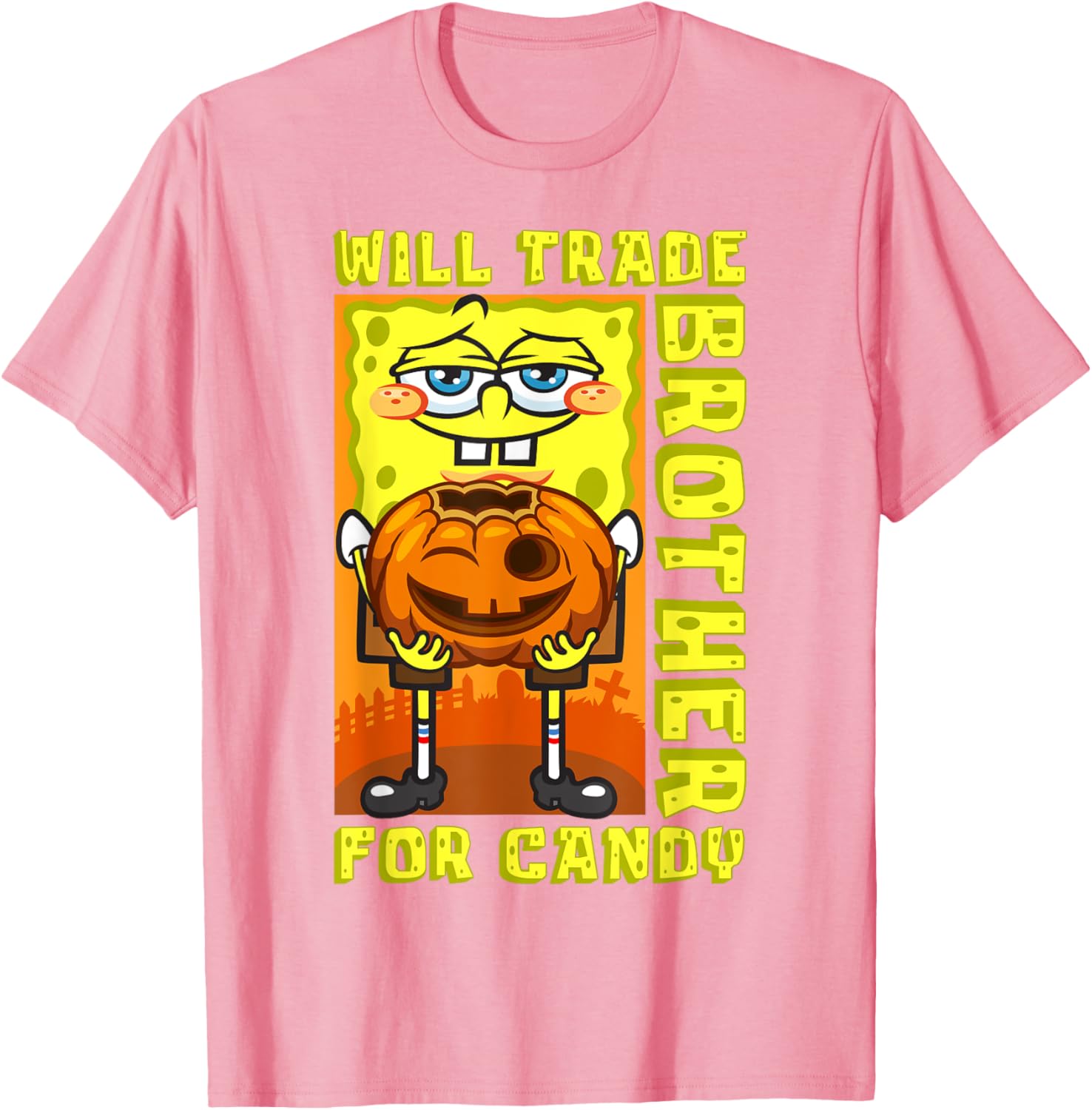 Funny SpongeBob SquarePants T-Shirt - Trade Brother for Candy Gift - 16
