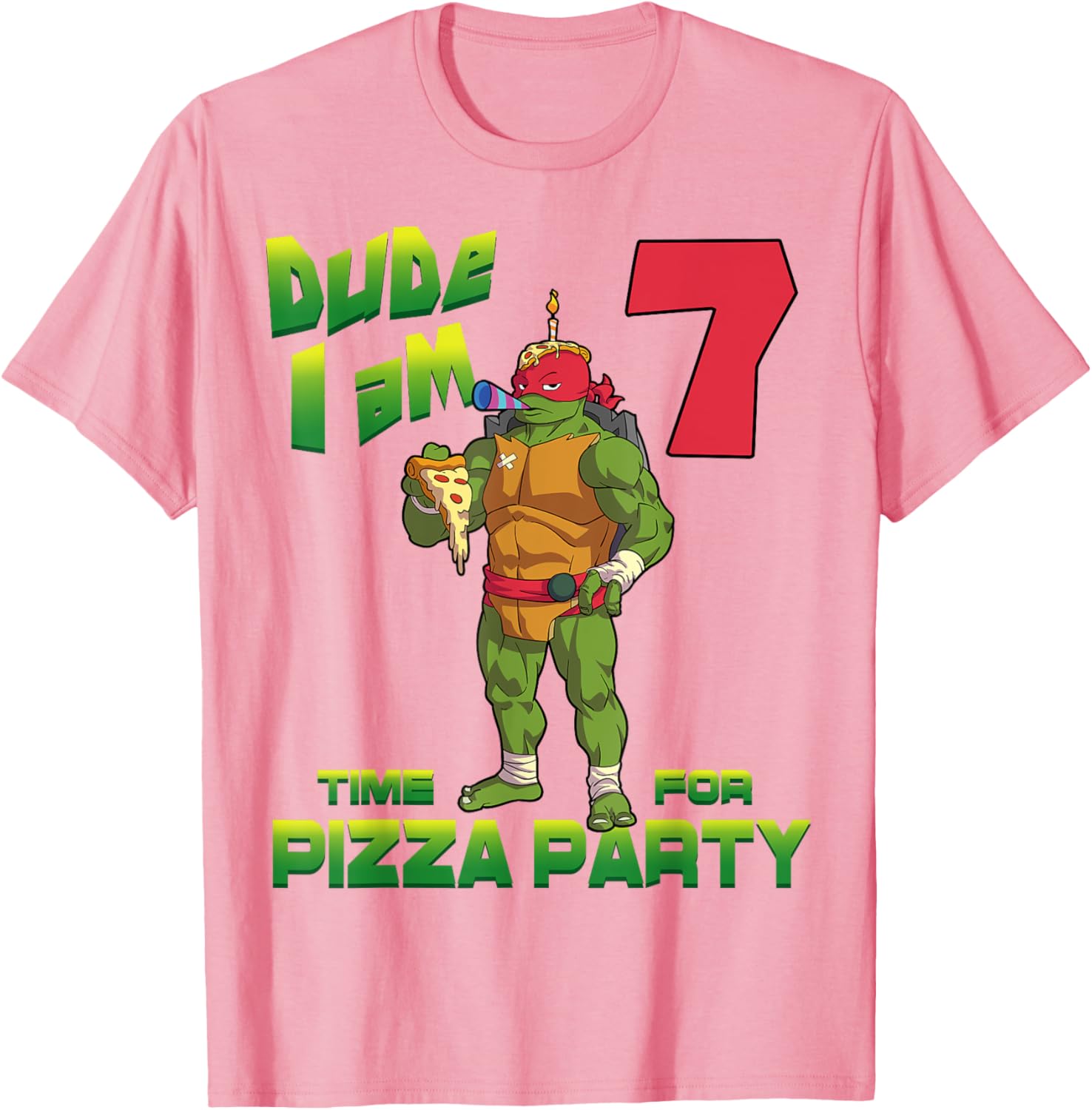 Mademark TMNT Raphael Pizza Party T-Shirt for 7 Year Olds - 21