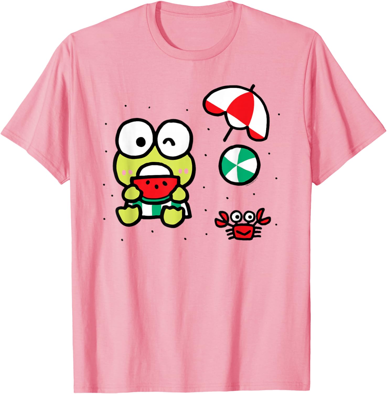 Keroppi Beach Summer Watermelon T-Shirt Fun and Cute Summer Apparel - 10