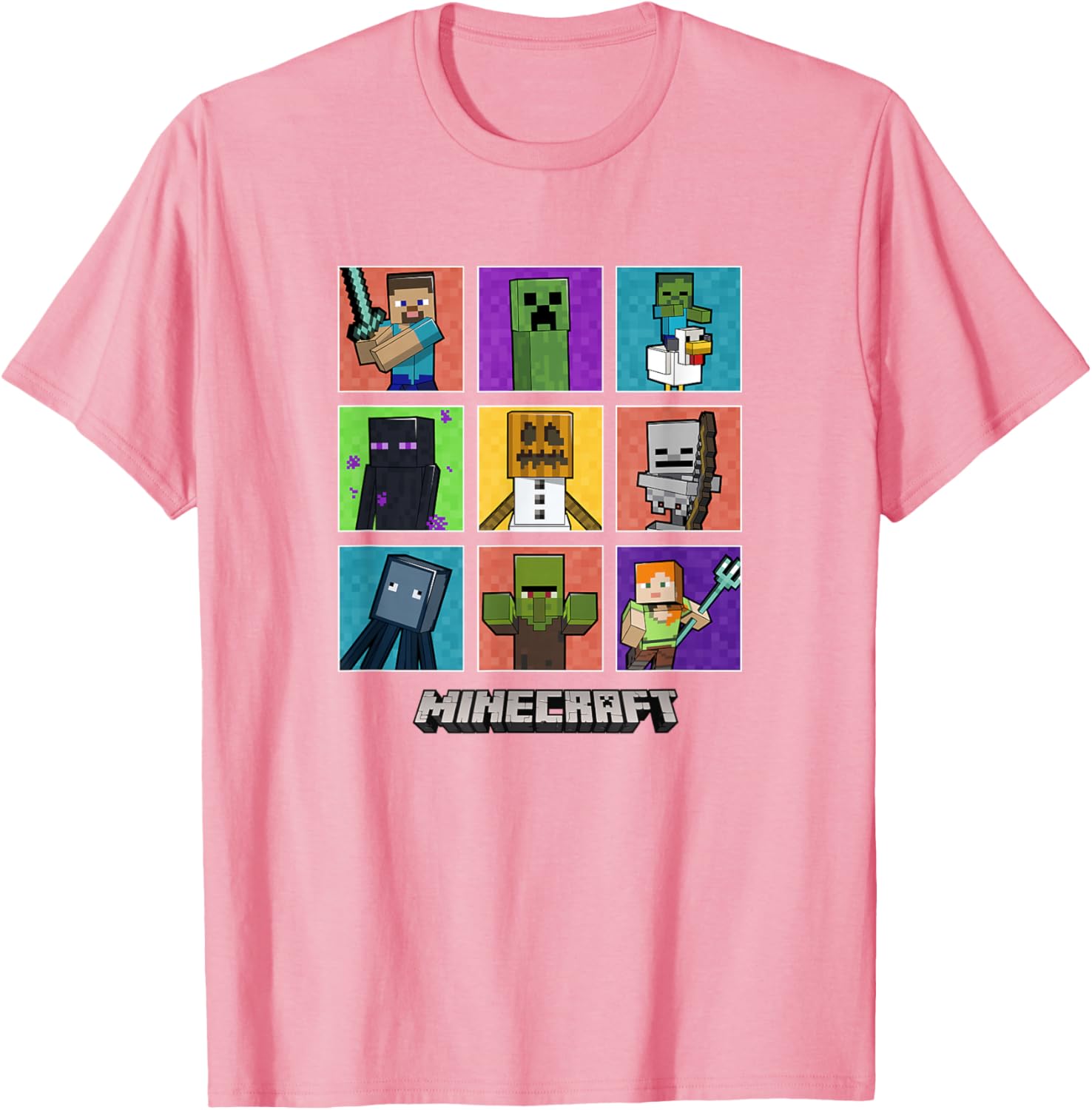 Minecraft Group Shot Colored Box Up T-Shirt for Fans and Gamers - 3