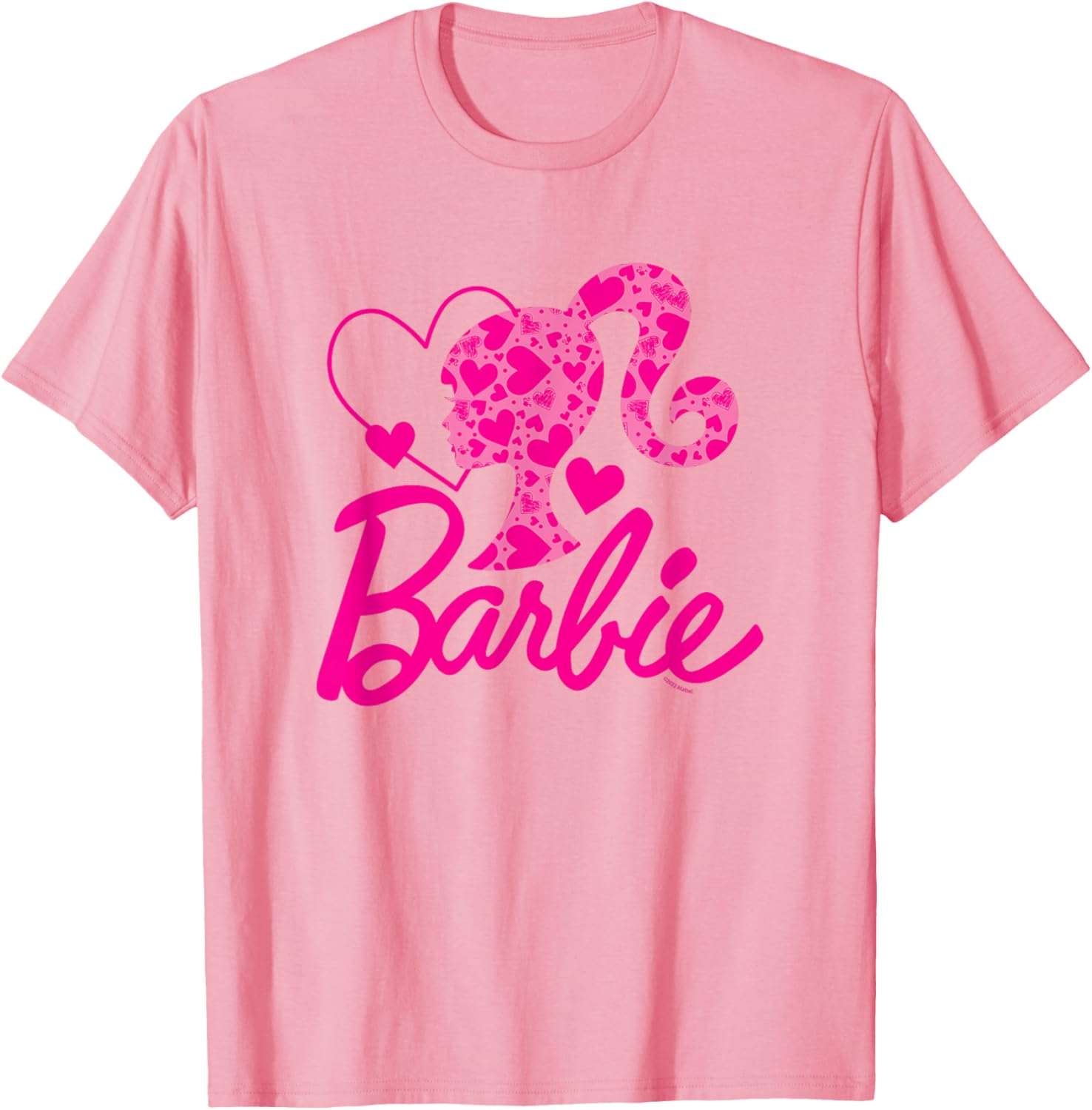 Barbie Black Heart Logo Crew Neck T-Shirt Cotton Blend Short Sleeve - 1