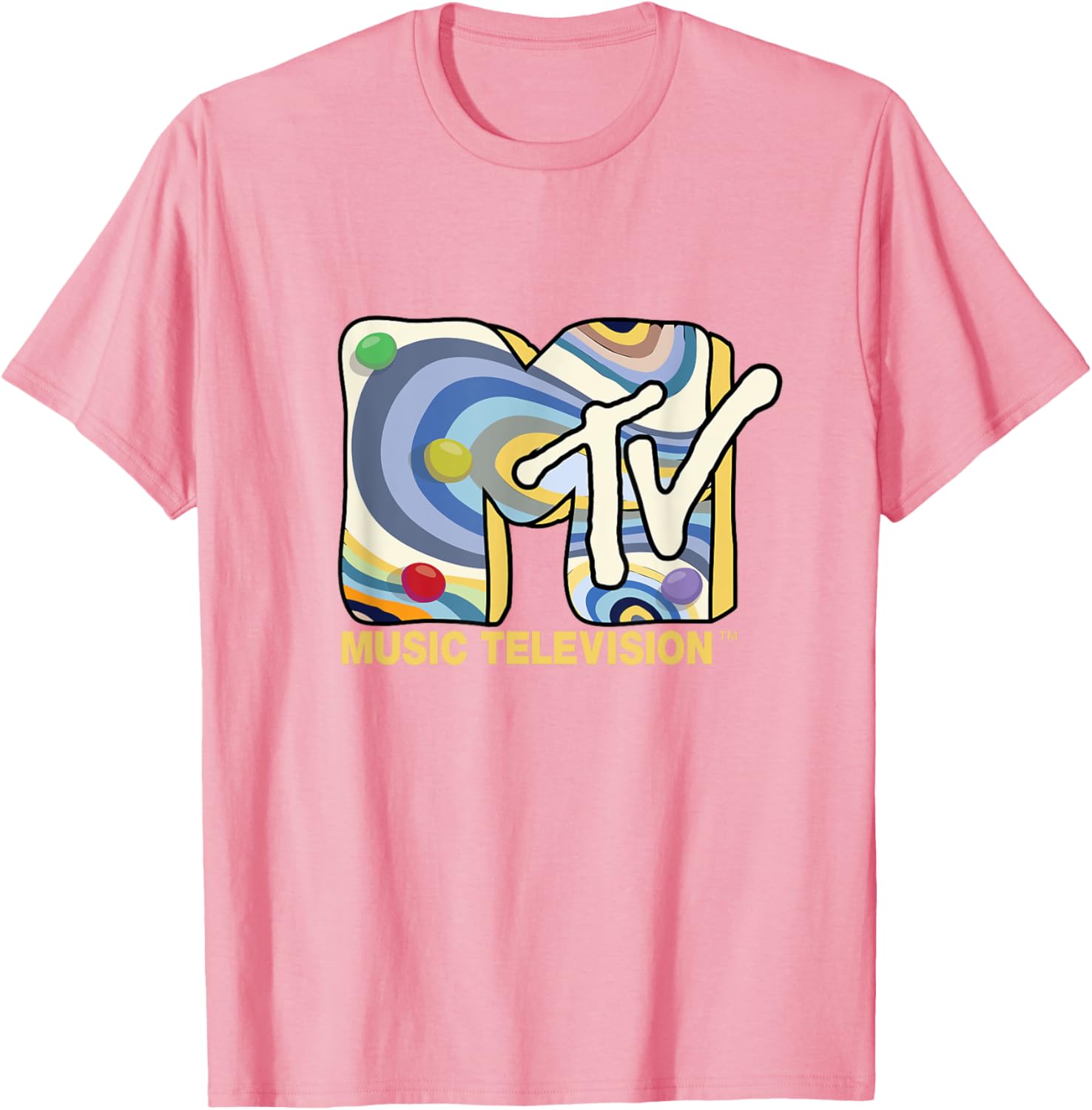 Mademark x MTV Retro Logo T-Shirt with 70s and 80s Party Art Design - 1