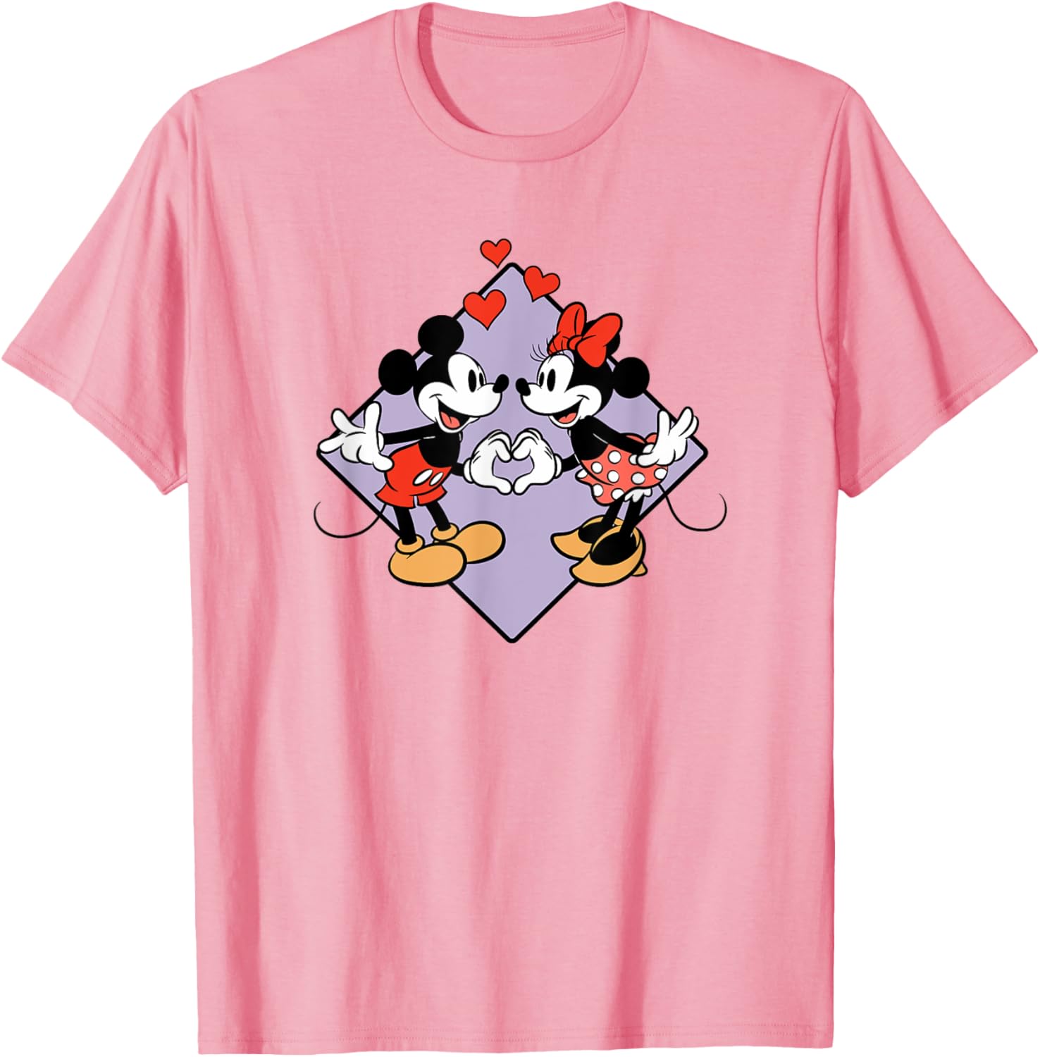 Cute Mickey and Minnie Valentine's Day Short Sleeve T-Shirt for Couples - 3