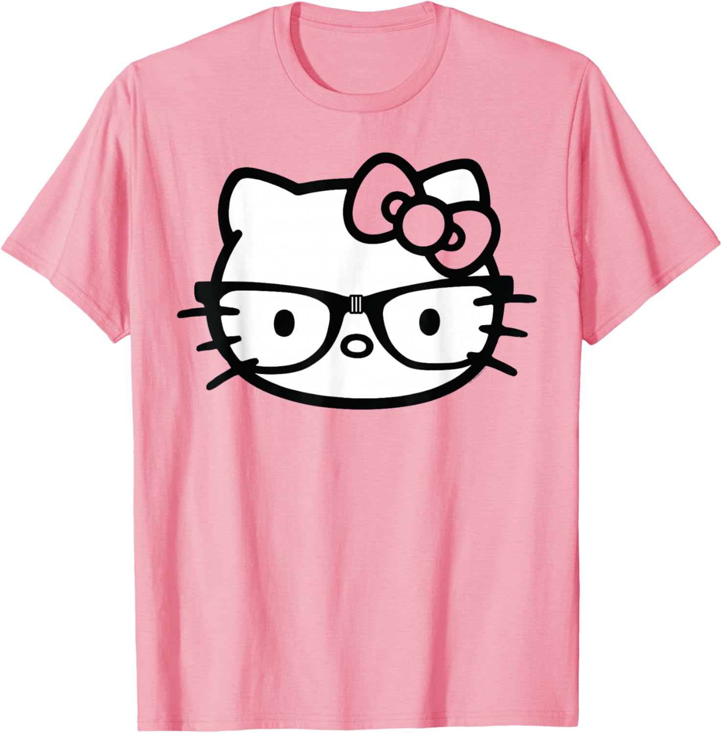 Hello Kitty Black and White Nerd Glasses T-Shirt for Fun Fashion Lovers - 14