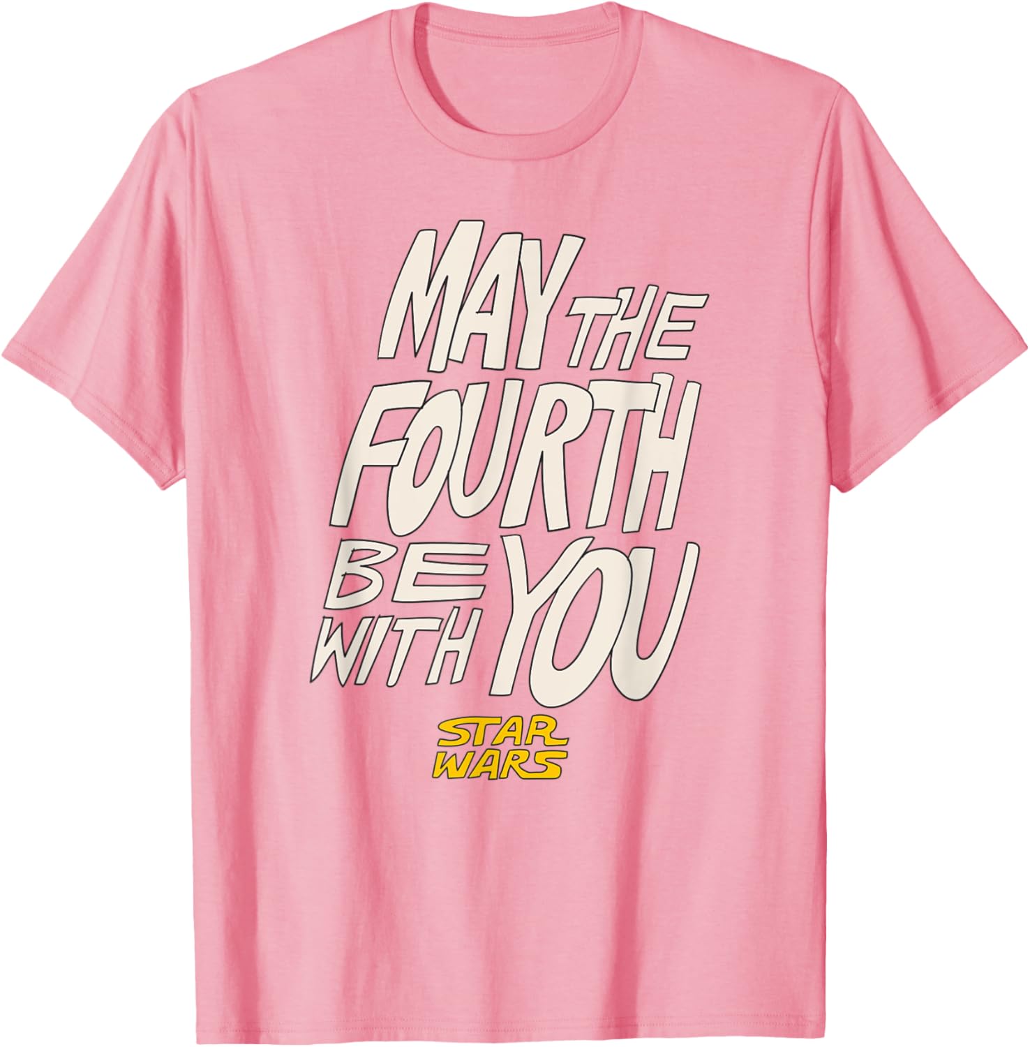 Men's Black May the Fourth T-Shirt with Hand-Drawn Design, Small - 5