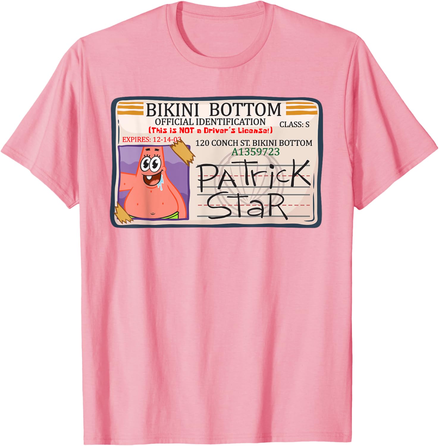 Mademark x SpongeBob Bikini Bottom Patrick Star Driving License T-Shirt - 9
