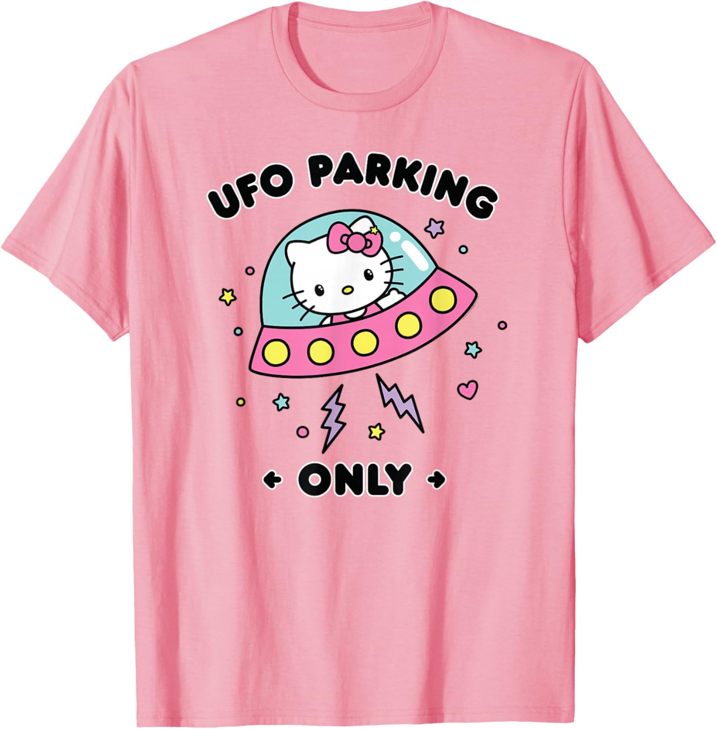 Hello Kitty UFO Parking Only Area 51 Alien Spaceship T-Shirt for Fun Lovers - 9
