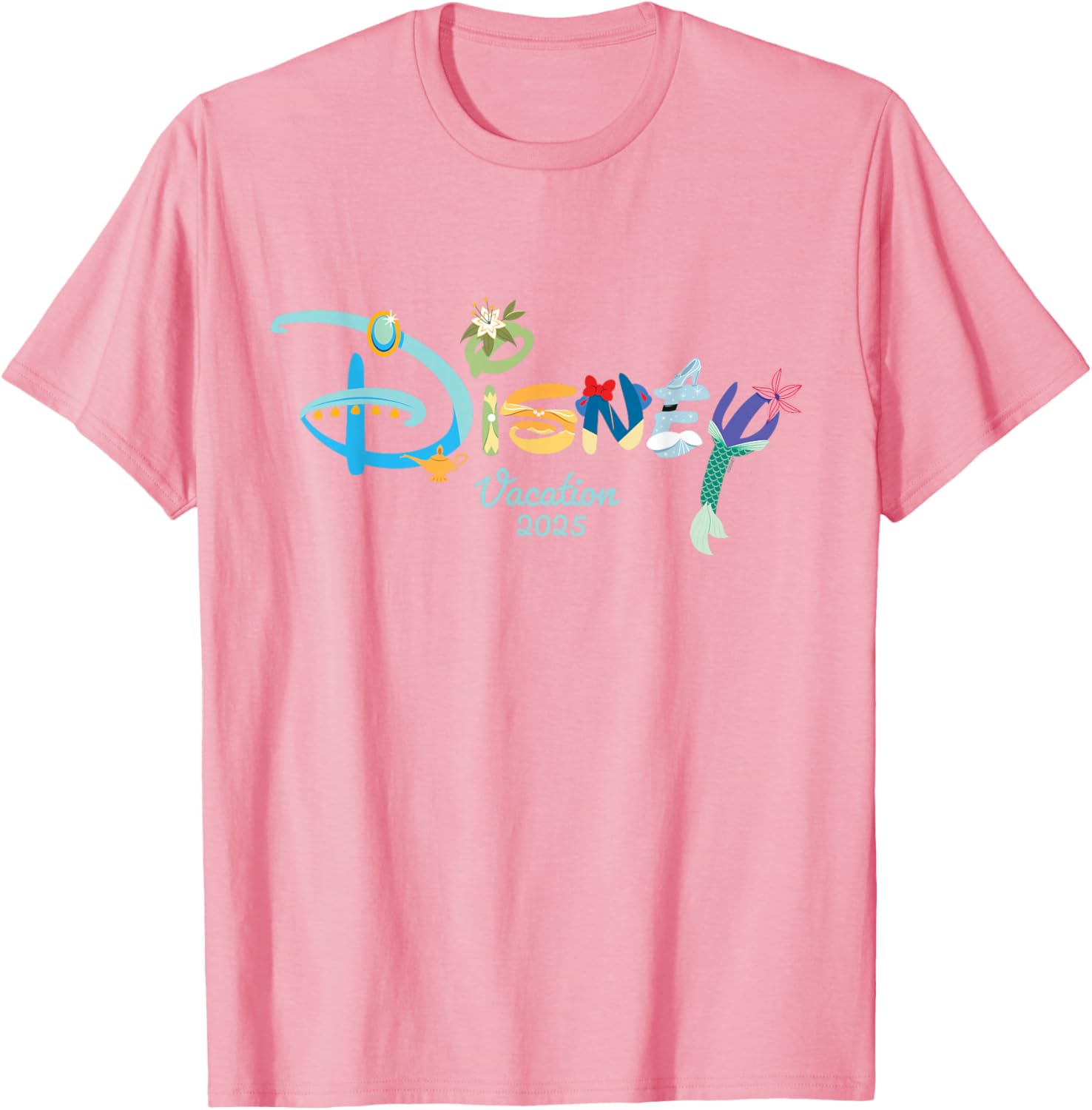Disney Princess Letters Logo T-Shirt for Magical Disney Vacation 2025 - 4