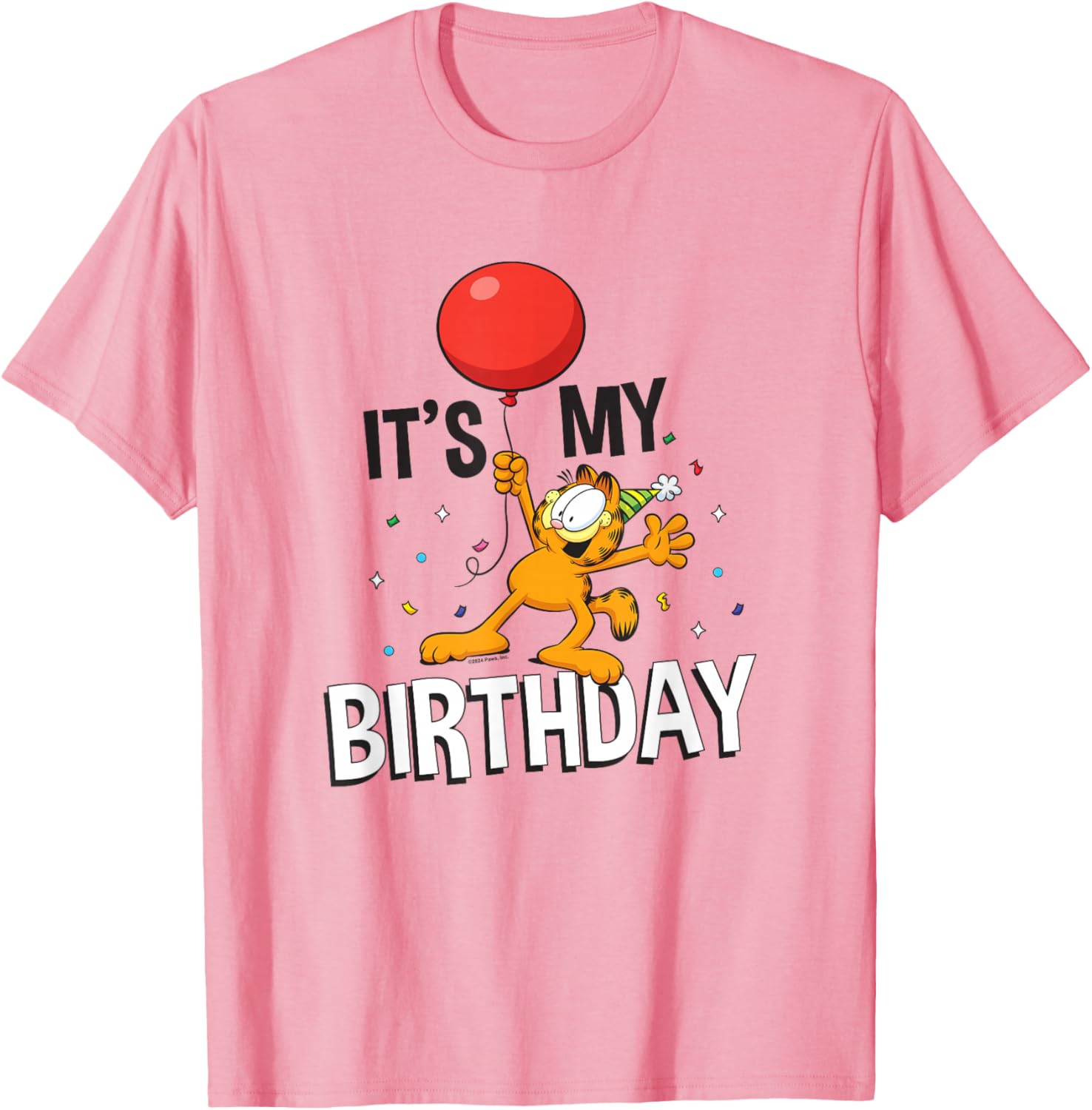 Garfield Birthday Confetti T-Shirt Fun Celebration Attire for Kids - 1