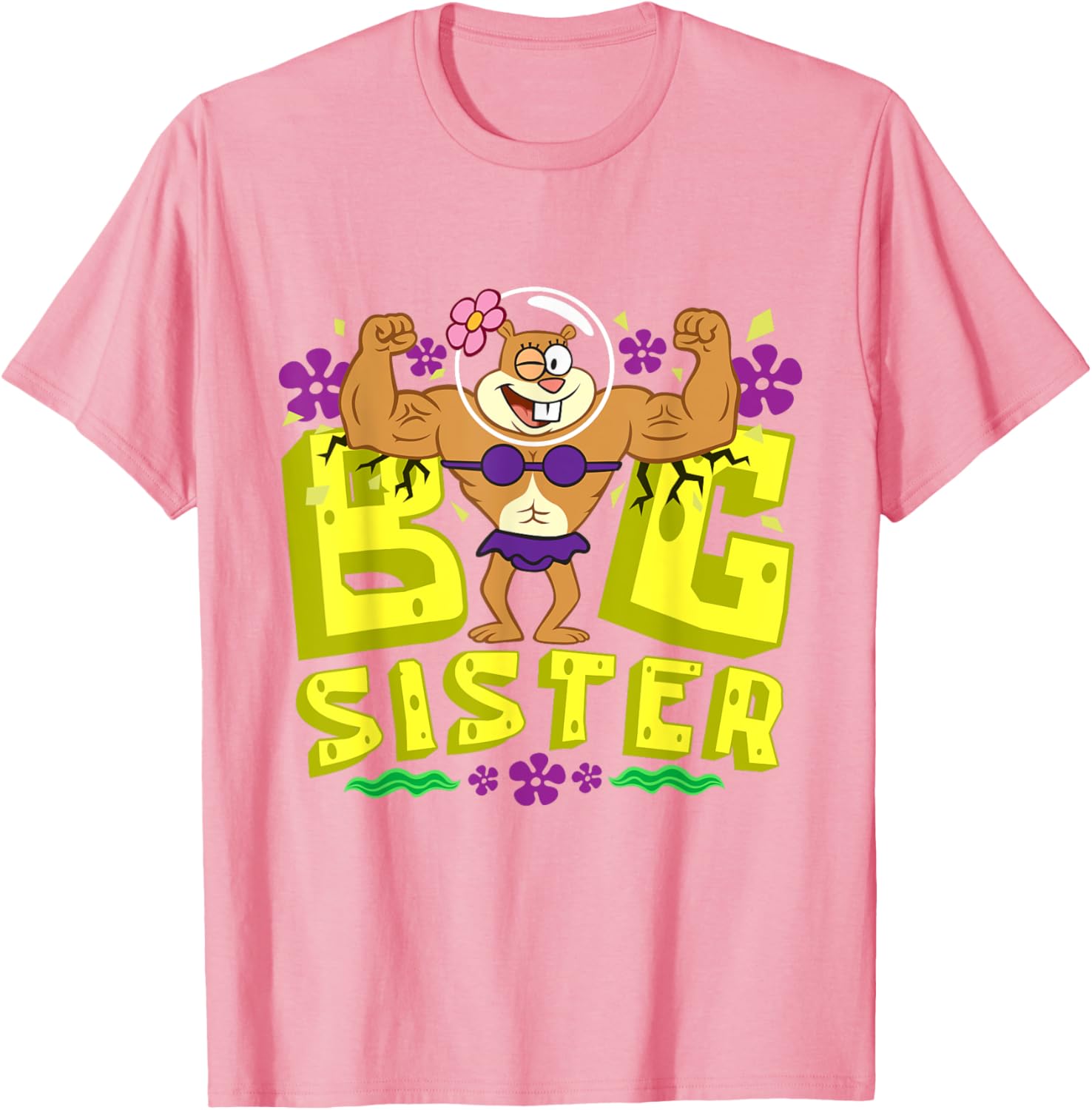 Mademark SpongeBob SquarePants Big Sister Strong Sister T-Shirt for Girls - 4