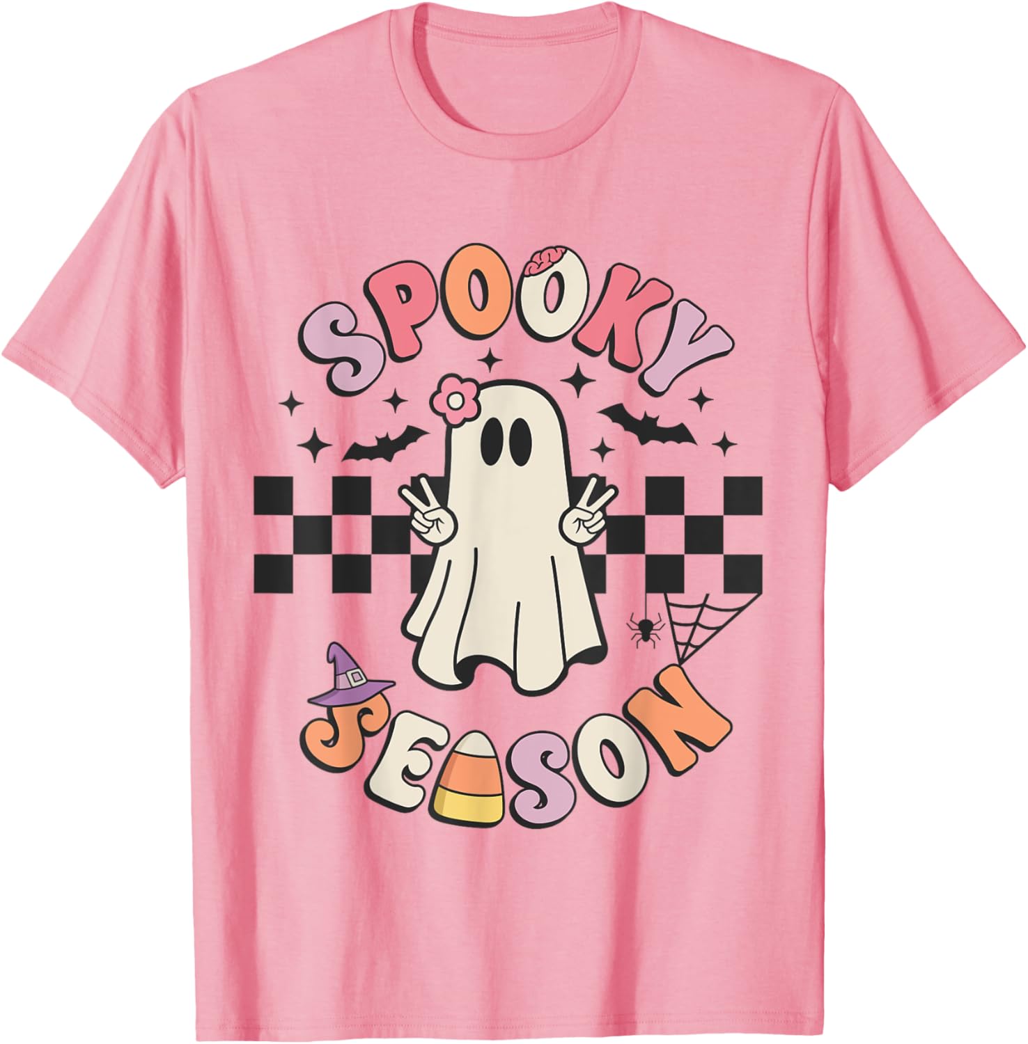 Spooky Season Ghost T-Shirt for Girls – Cute Halloween Apparel - 1