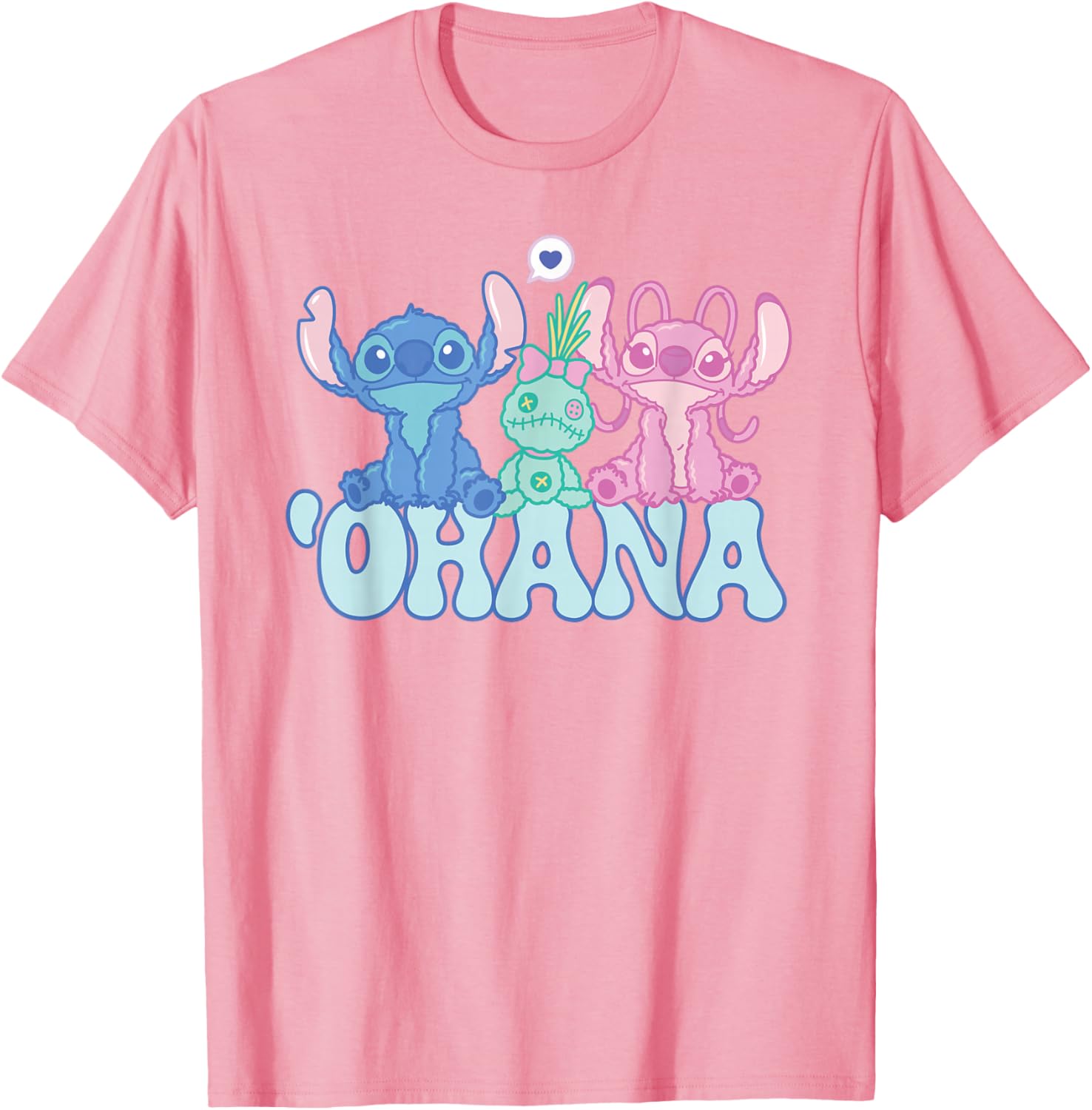 Cute Disney Stitch Ohana T-Shirt with Angel and Scrump for Kids and Adults - 12