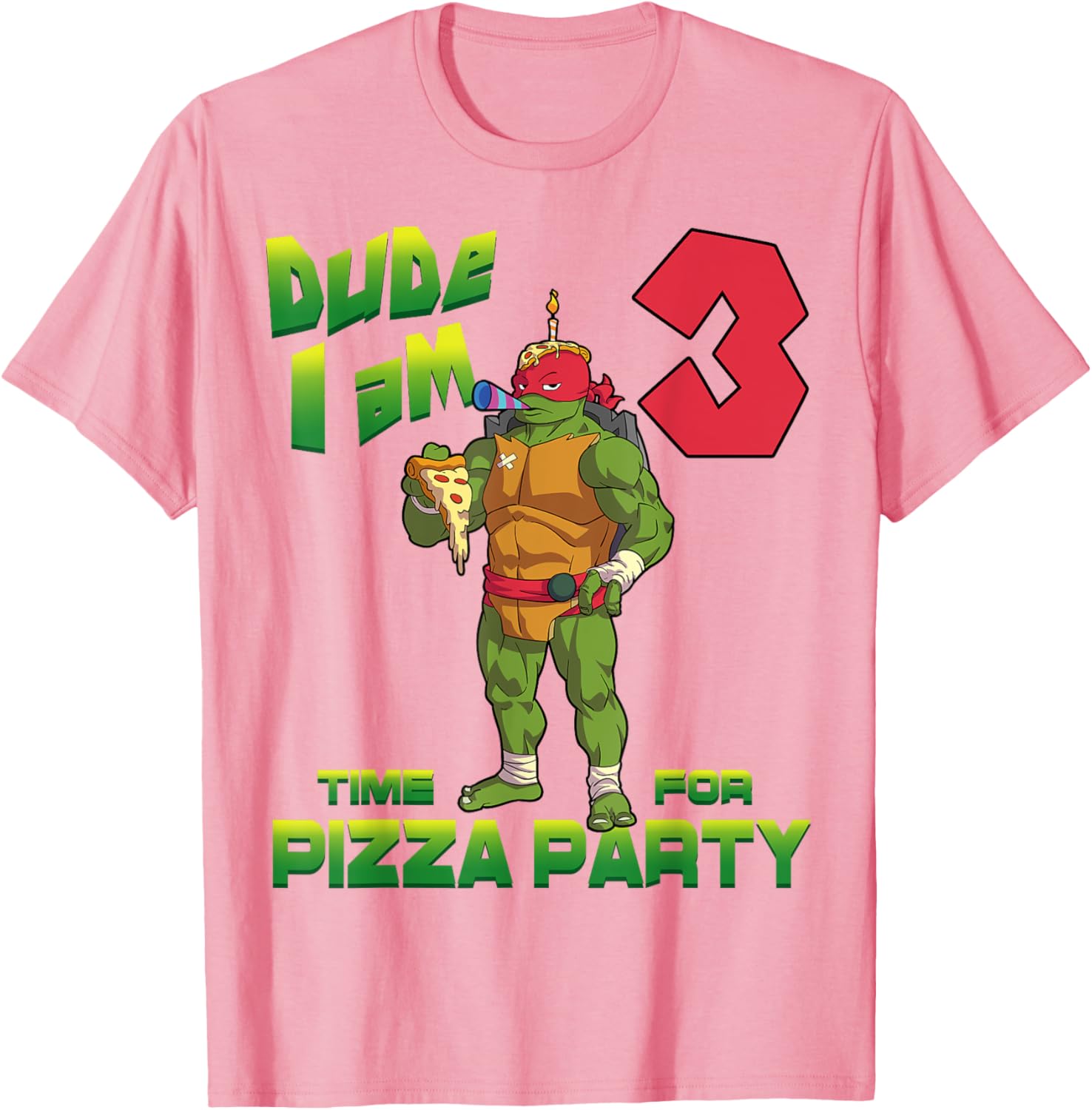 Mademark TMNT Raphael Pizza Birthday T-Shirt for 3 Year Old Kids - 12