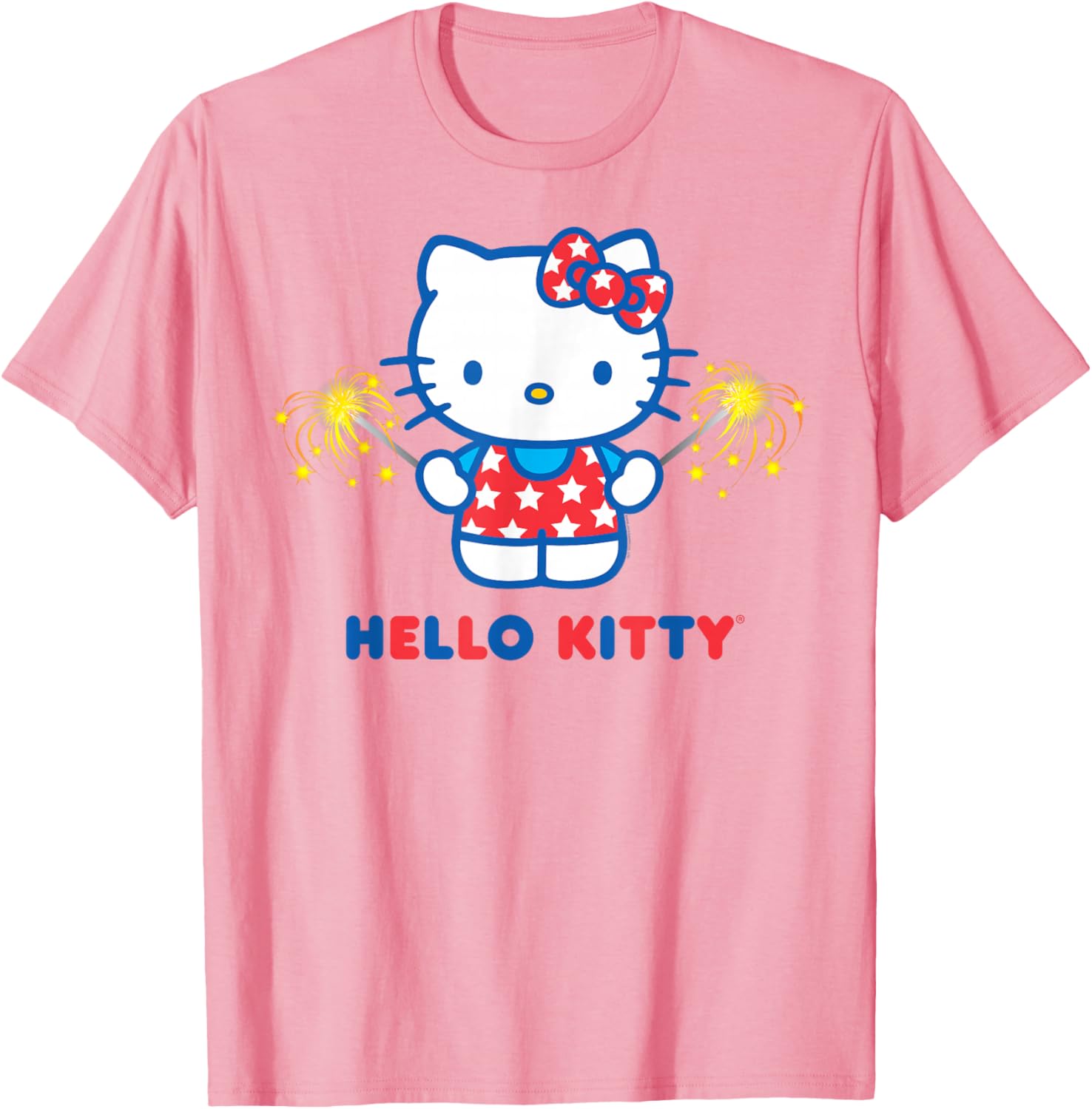 Hello Kitty Fireworks Patriotic Star T-Shirt for USA Celebrations - 7