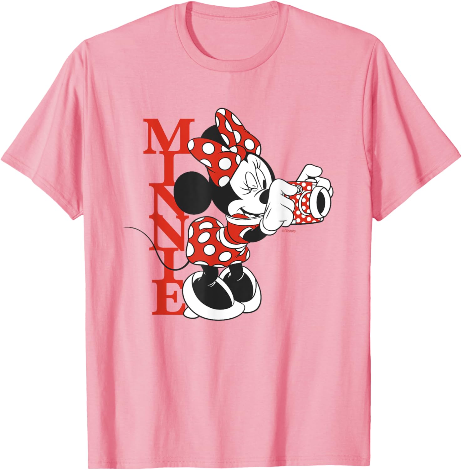 Vintage Disney Minnie Mouse Polka Dot T-Shirt with Camera for Fashion Lovers - 2