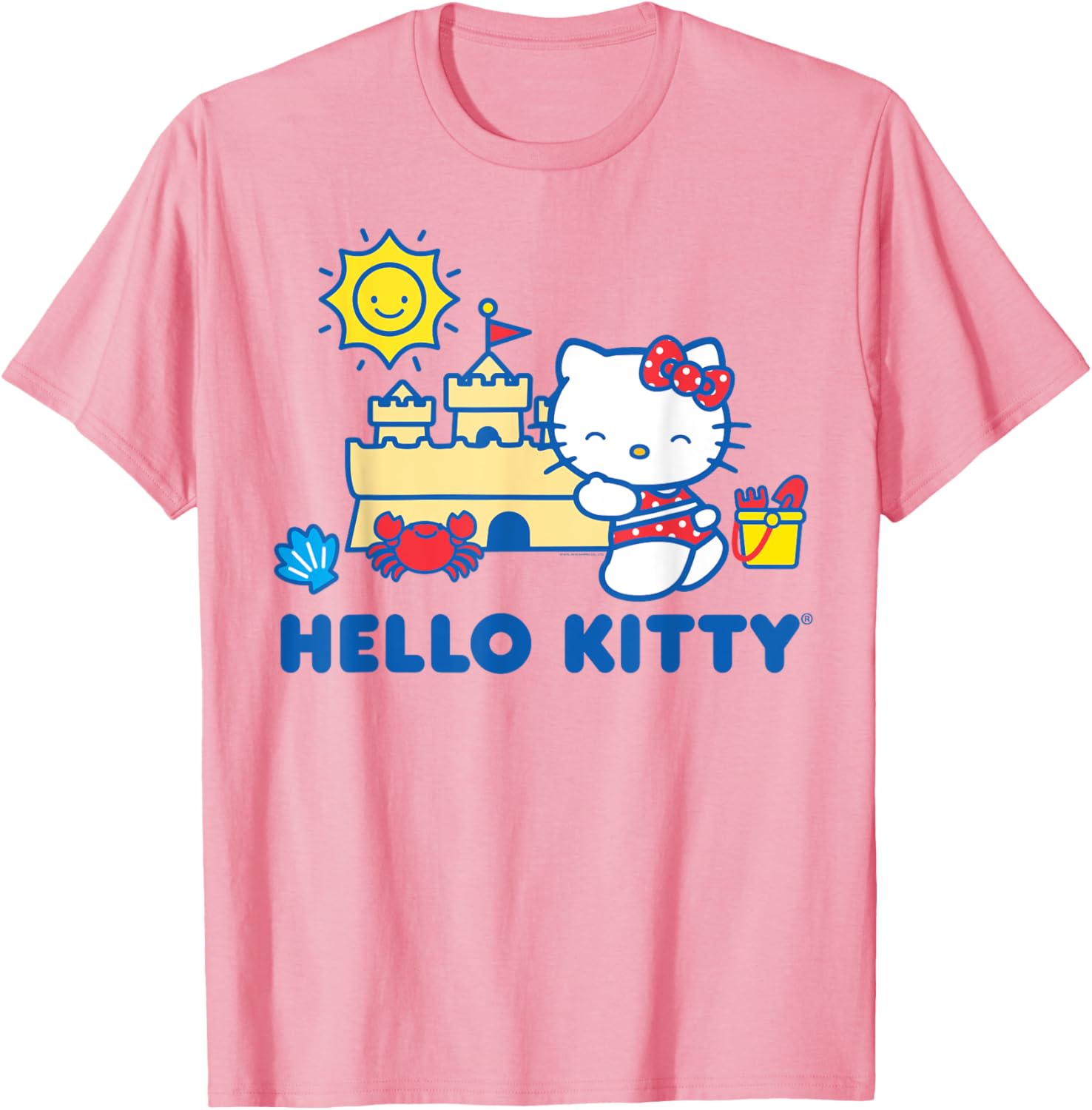 Hello Kitty Summer Sandcastle T-Shirt for Beach Fun and Playful Style - 17
