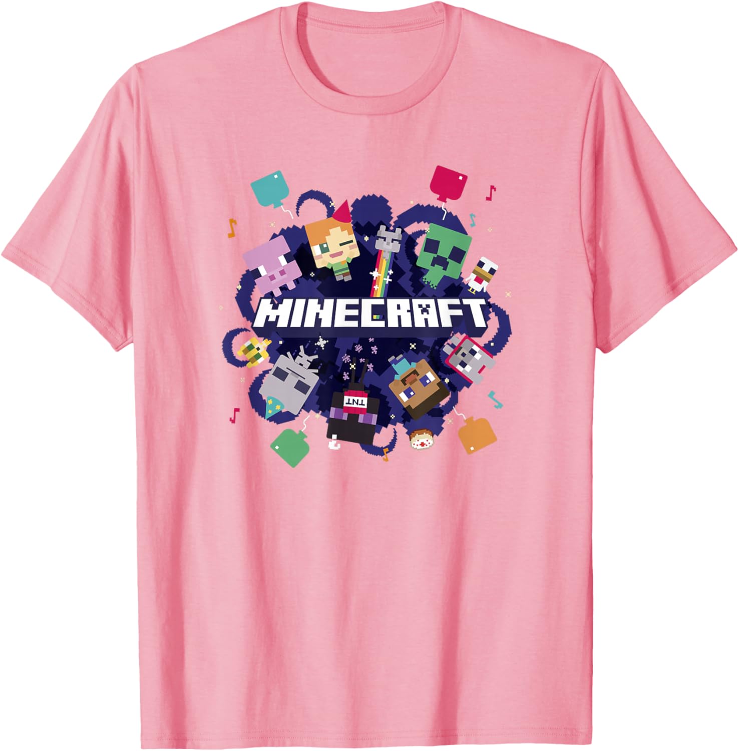 Minecraft Chibi Mobs Party Celebration T-Shirt for Fun Fans - 9