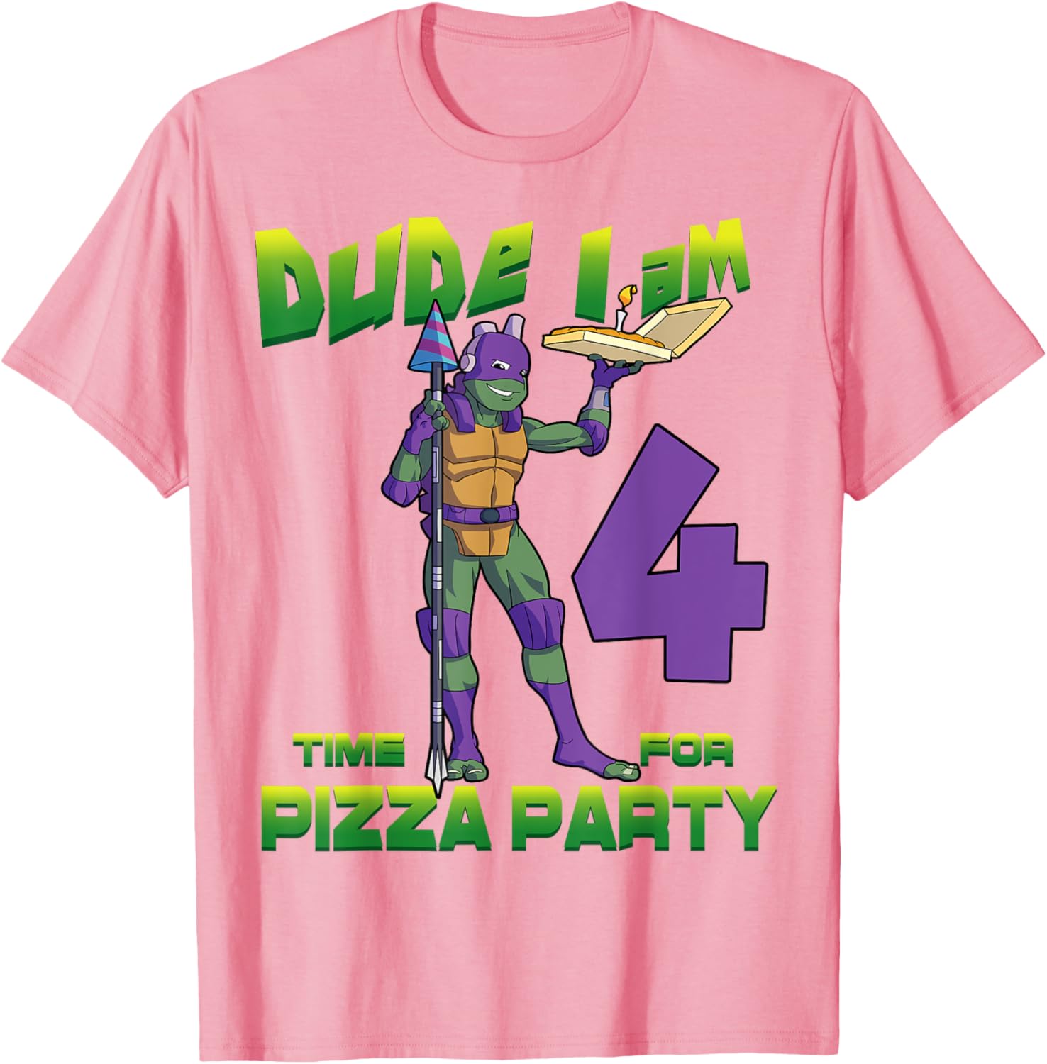 Mademark Teenage Mutant Ninja Turtles Donnie Pizza Birthday T-Shirt 4Y - 25