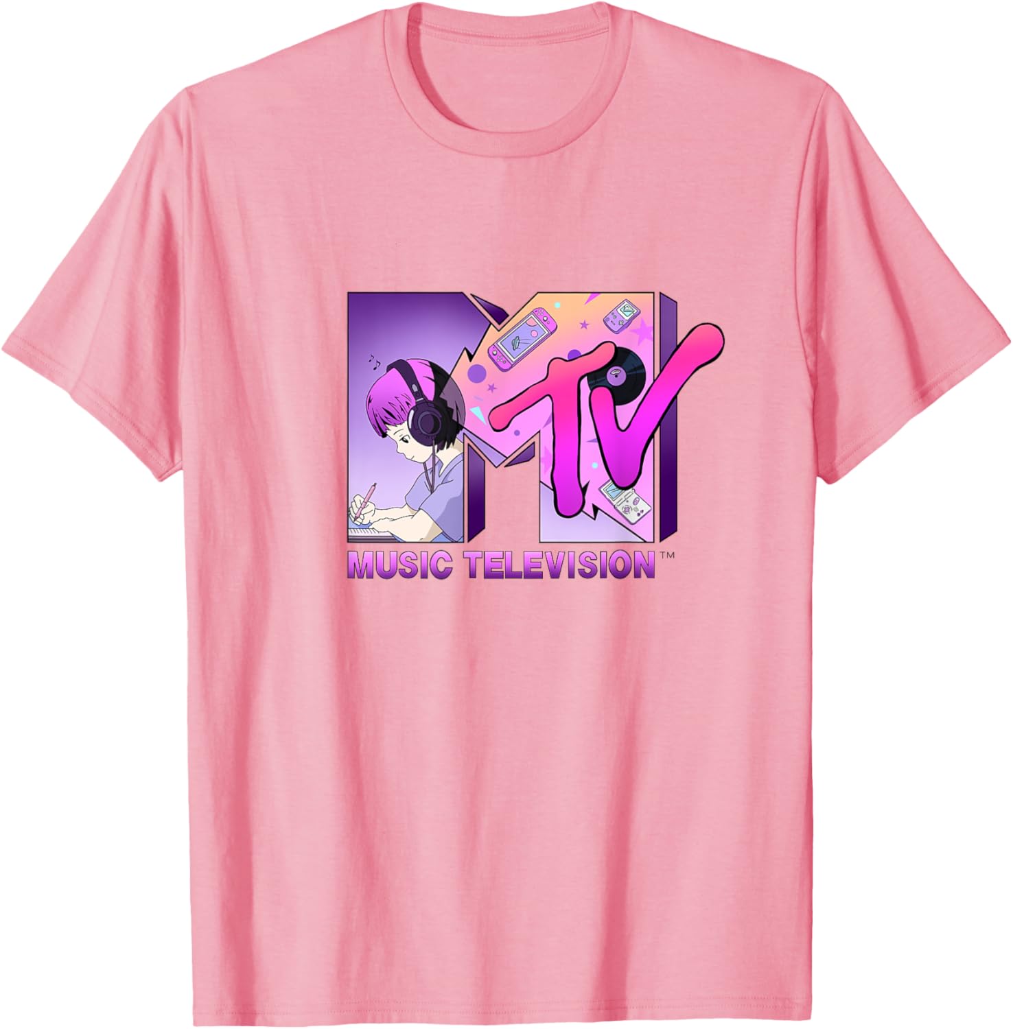 Mademark x MTV Anime Gamer Style T-Shirt with Official MTV Logo - 17