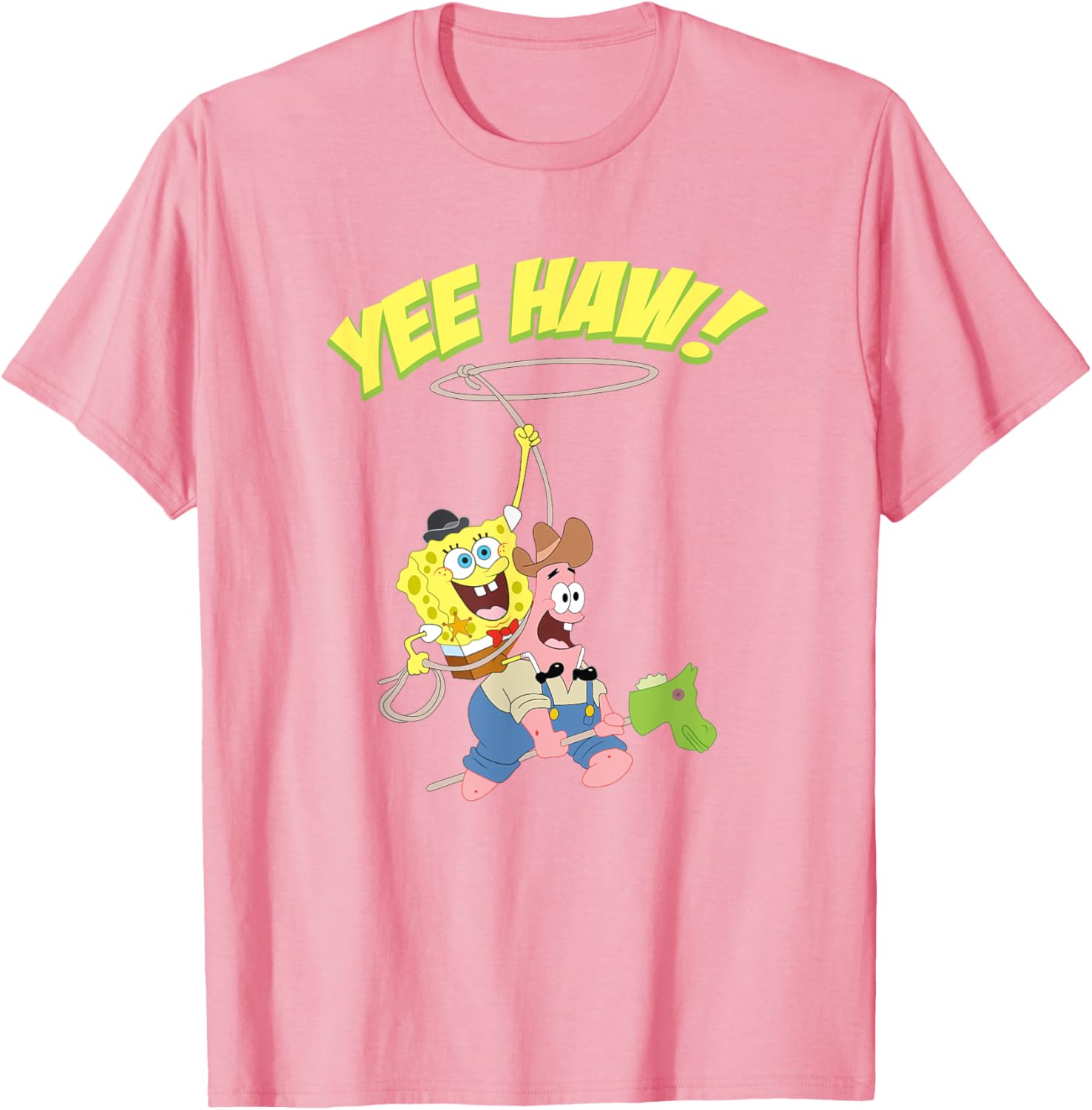 Mademark SpongeBob Patrick Cowboy Yee Haw T-Shirt Fun Apparel for Kids - 8