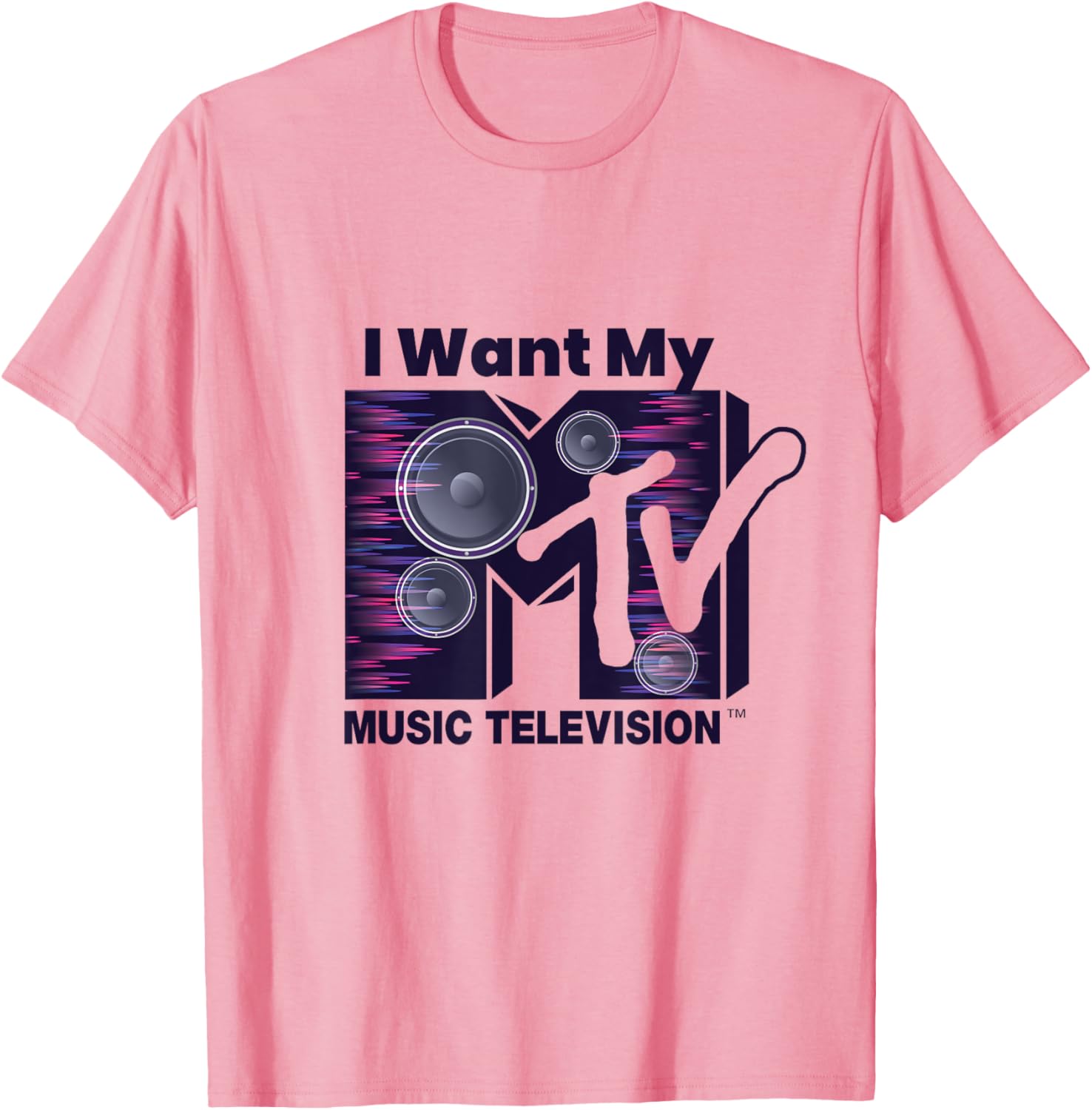 Mademark x MTV Violet Blue T-Shirt with Iconic Logo and Boom Box Design - 22