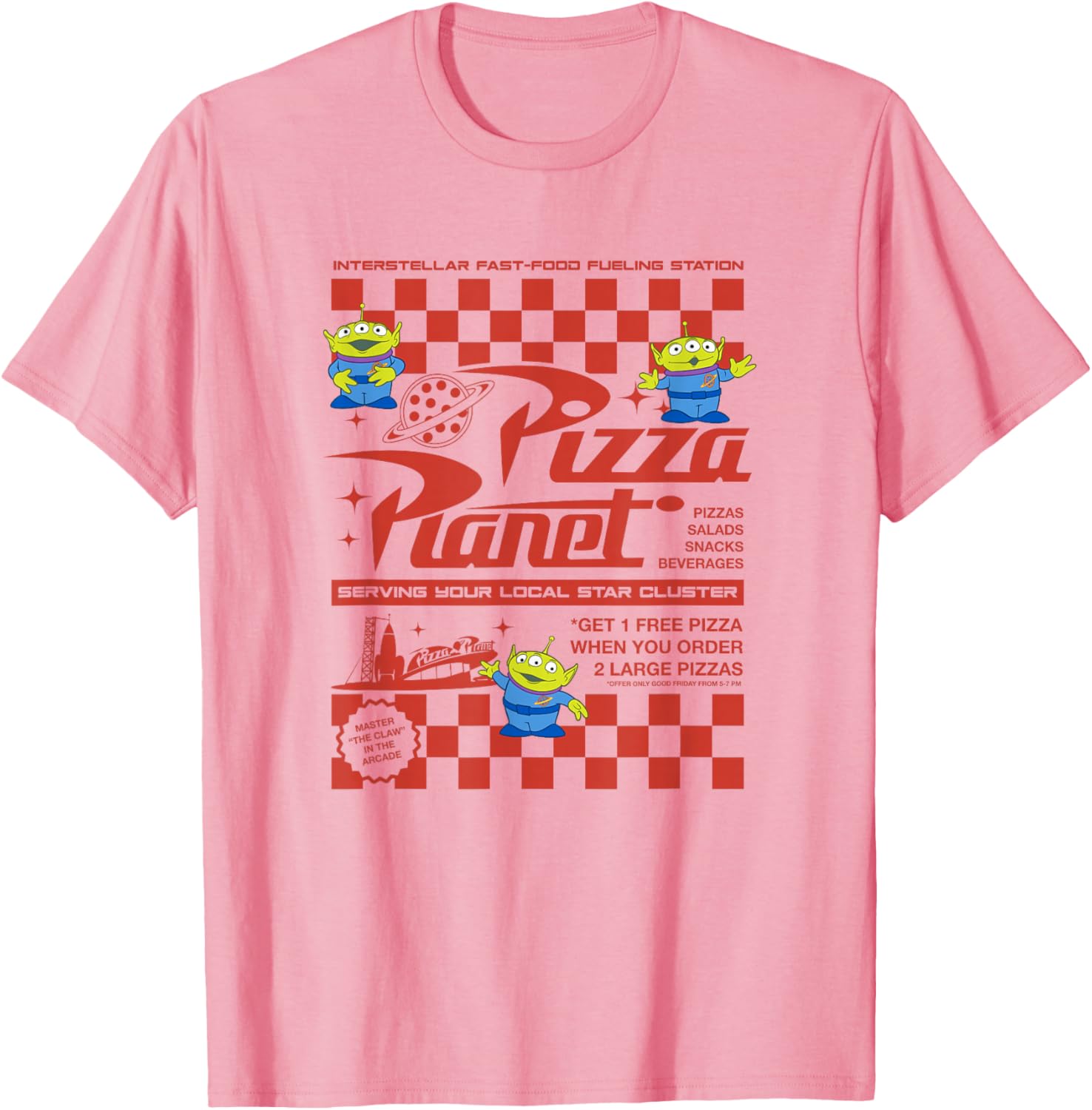 Disney Pixar Toy Story Pizza Planet Retro Flyer Logo T-Shirt for Fans - 3
