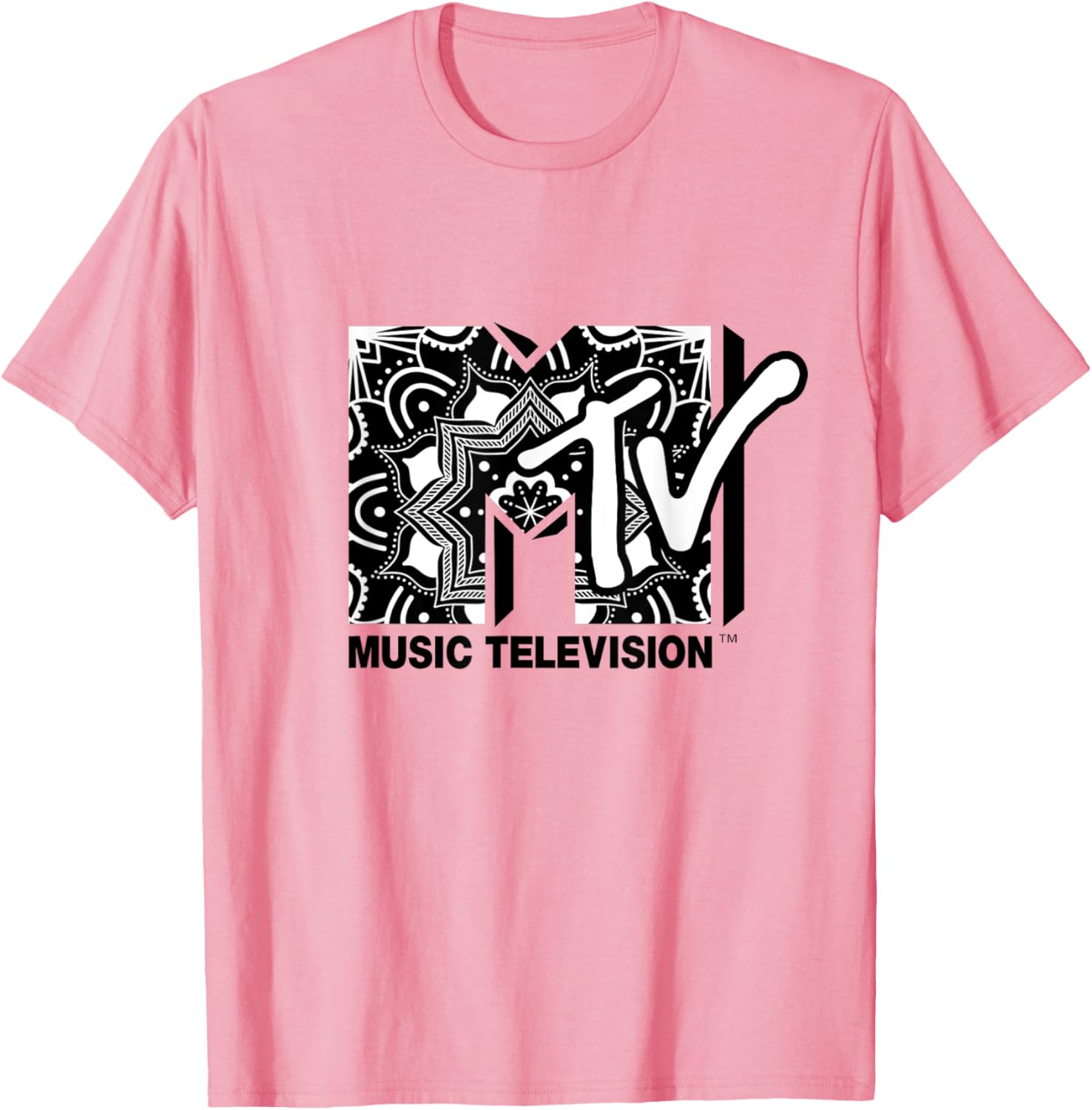 Mademark x MTV Mandala Black and White Logo T-Shirt for Trendy Style - 1