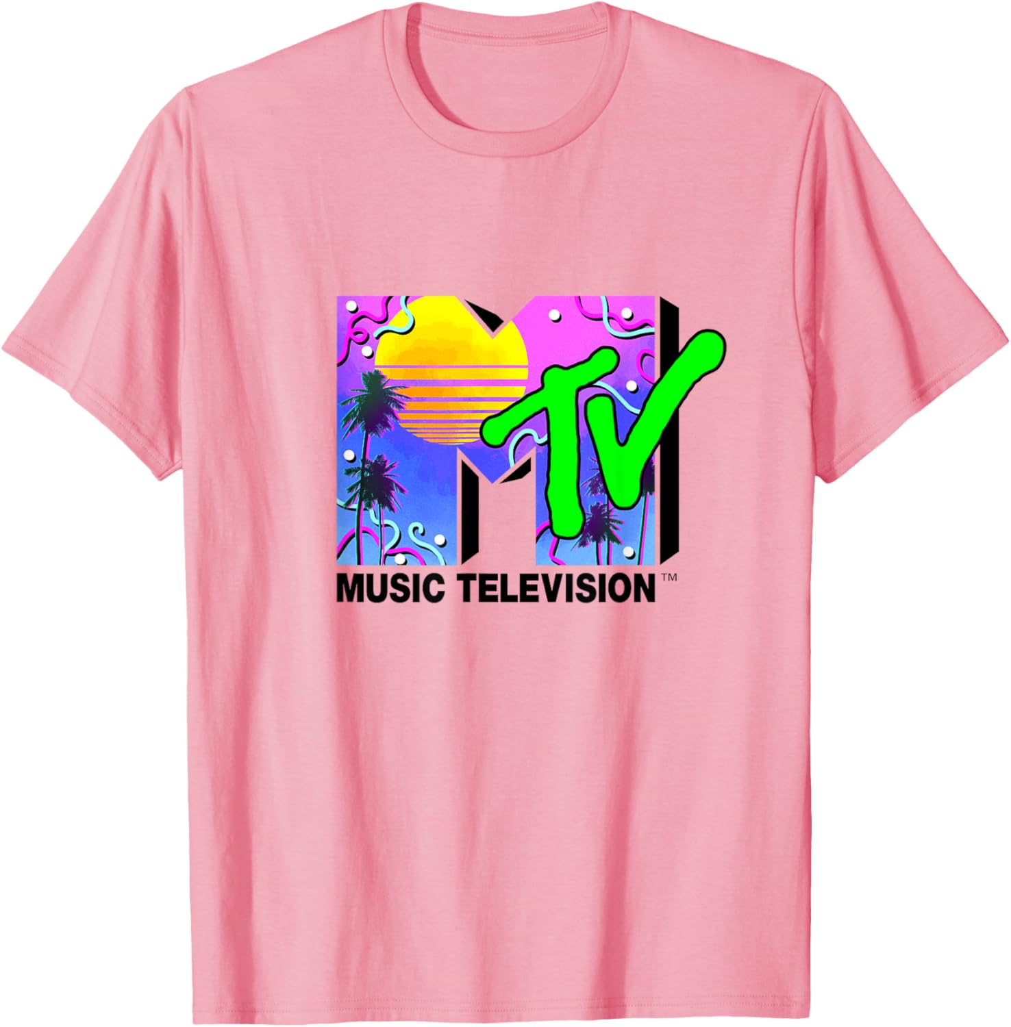 Mademark x MTV Miami Logo Art Deco Colors Sun T-Shirt for Trendy Style - 7