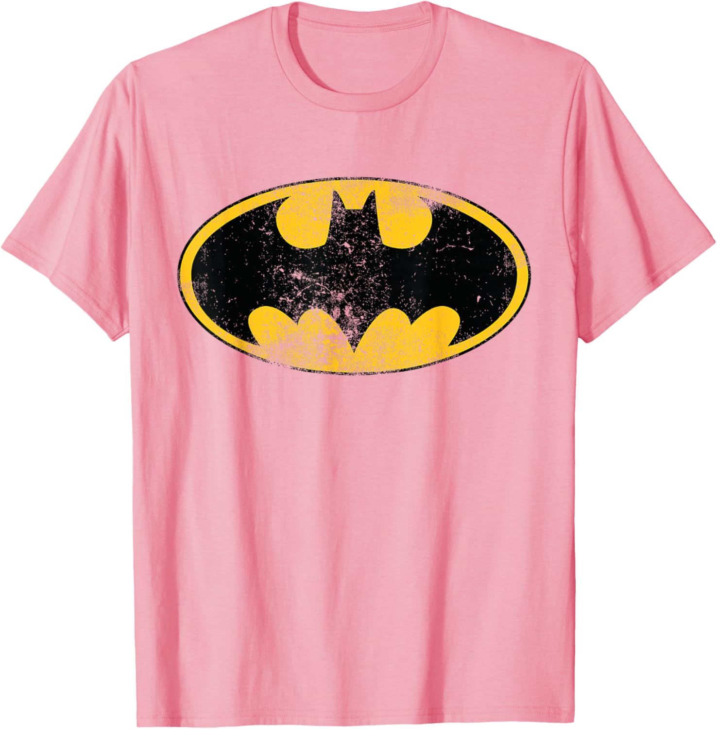 Classic Distressed DC Batman Logo T-Shirt for Superhero Fans - 1
