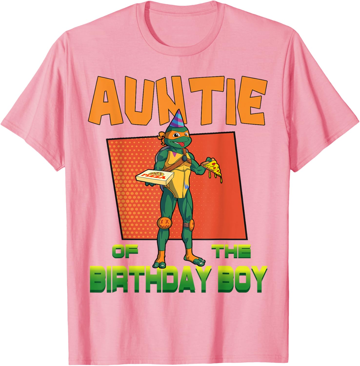 Mademark Teenage Mutant Ninja Turtles Mikey Pizza Party T-Shirt for Aunties - 10