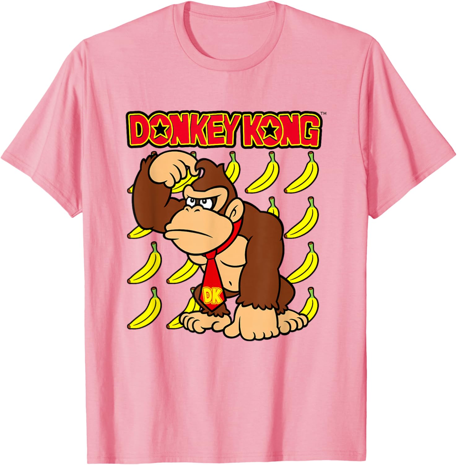 Donkey Kong Ape Thoughts Banana Background Graphic T-Shirt for Fans - 10