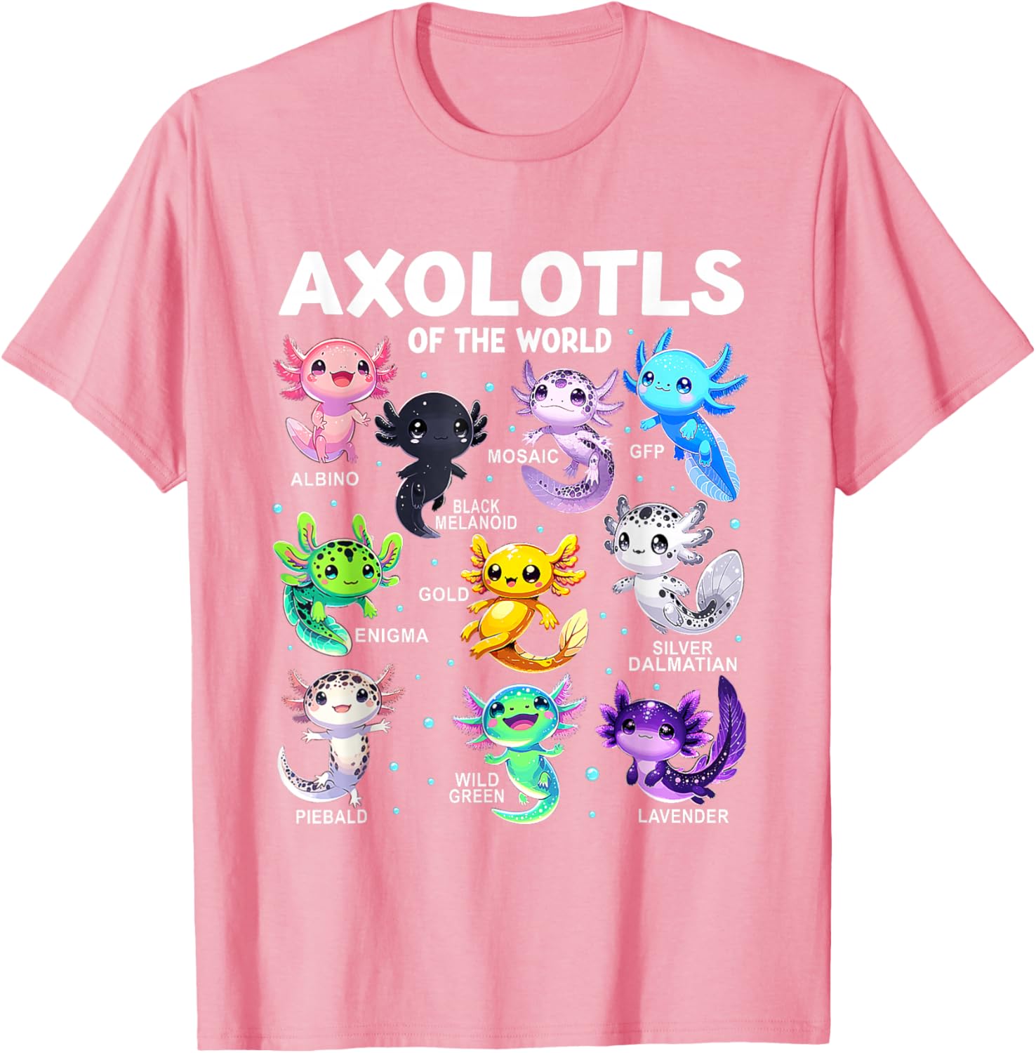 Kawaii Axolotl Graphic Tee Cute Animal T-Shirt for Axolotl Lovers - 18