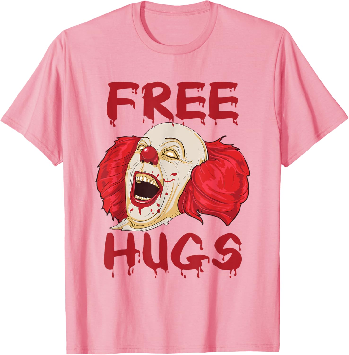 Free Hugs Halloween Scary Clown T-Shirt Gift for Horror Fans - 1