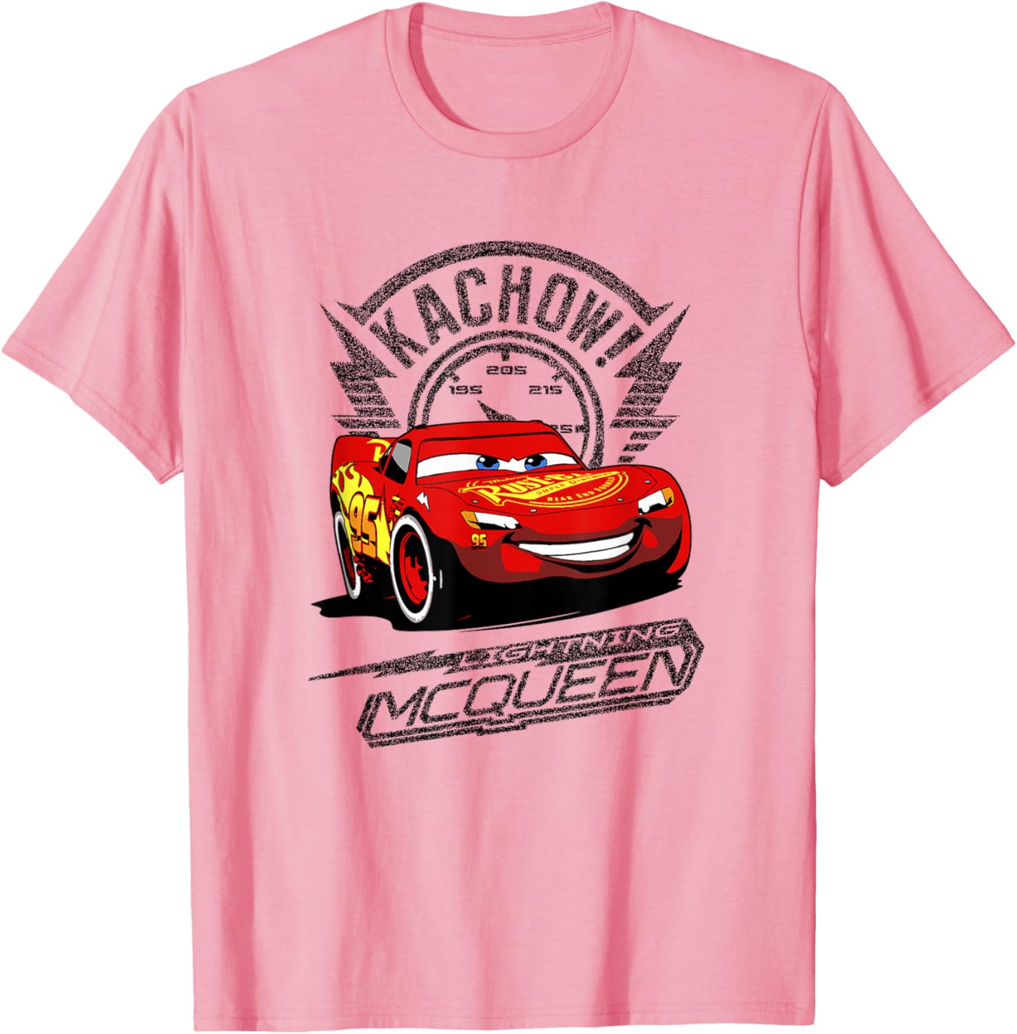 Disney Pixar Cars Lightning McQueen Kachow Retro T-Shirt for Fans - 3