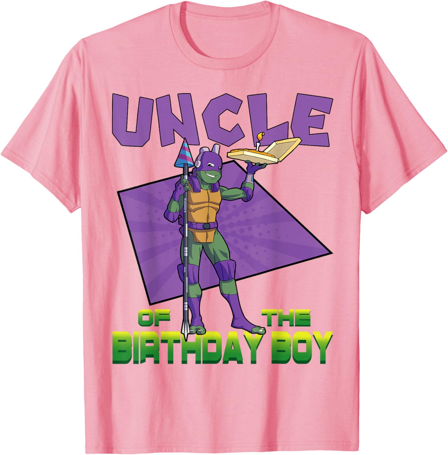 Mademark TMNT Donnie Uncle Birthday Boy Pizza Party T-Shirt for Kids - 26