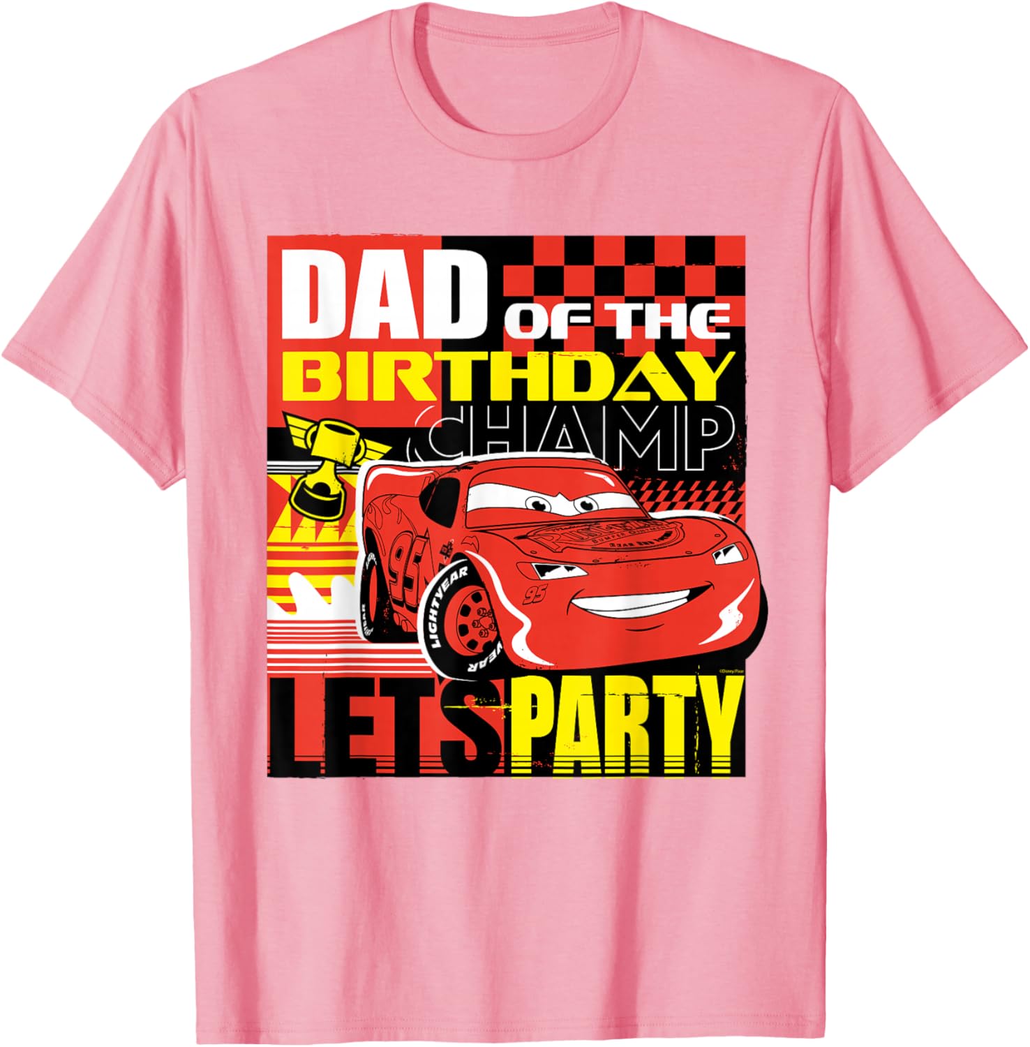 Disney Pixar Cars Dad of the Birthday Champ T-Shirt Fun Party Wear - 7