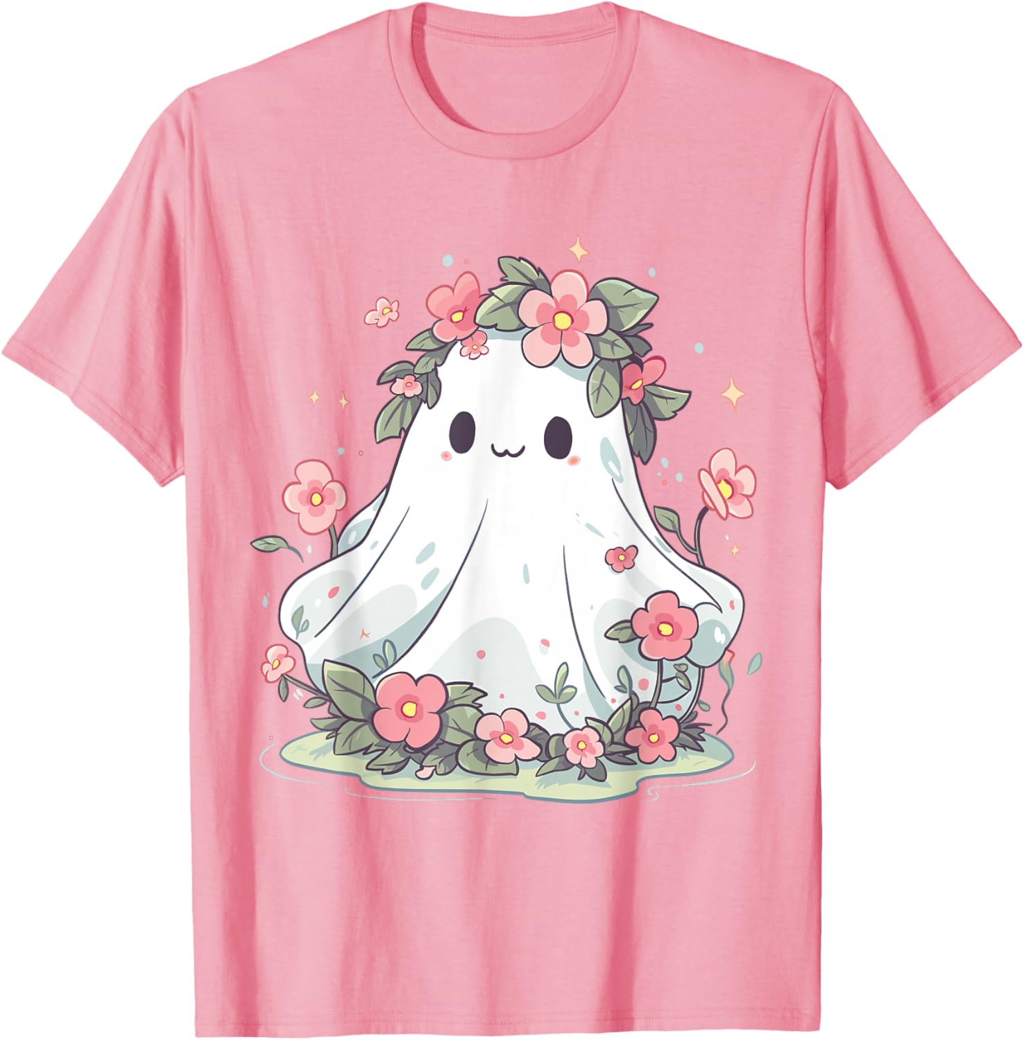 Floral Ghost Halloween Shirt for Girls and Women – Fun Costume T-Shirt - 5