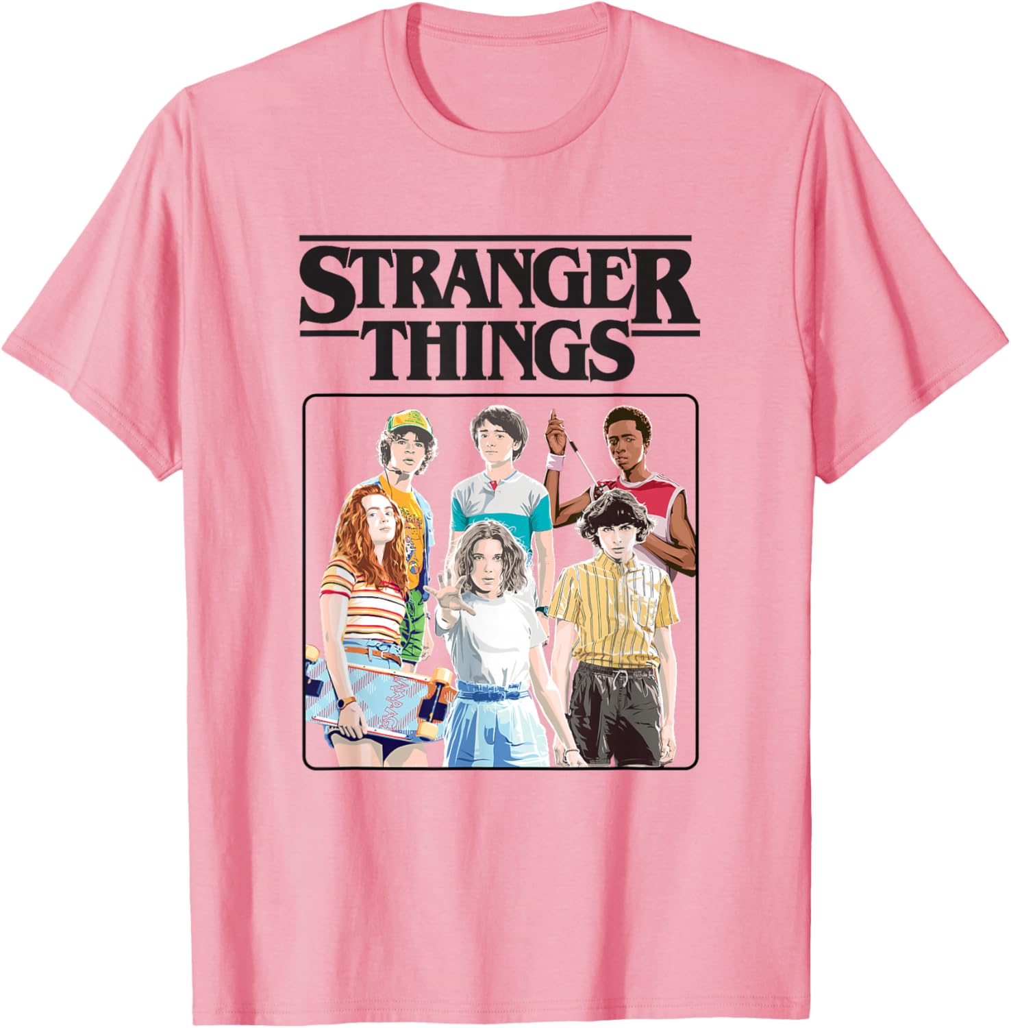 Stranger Things Vintage Eighties T-Shirt with Retro Group Logo Design - 6