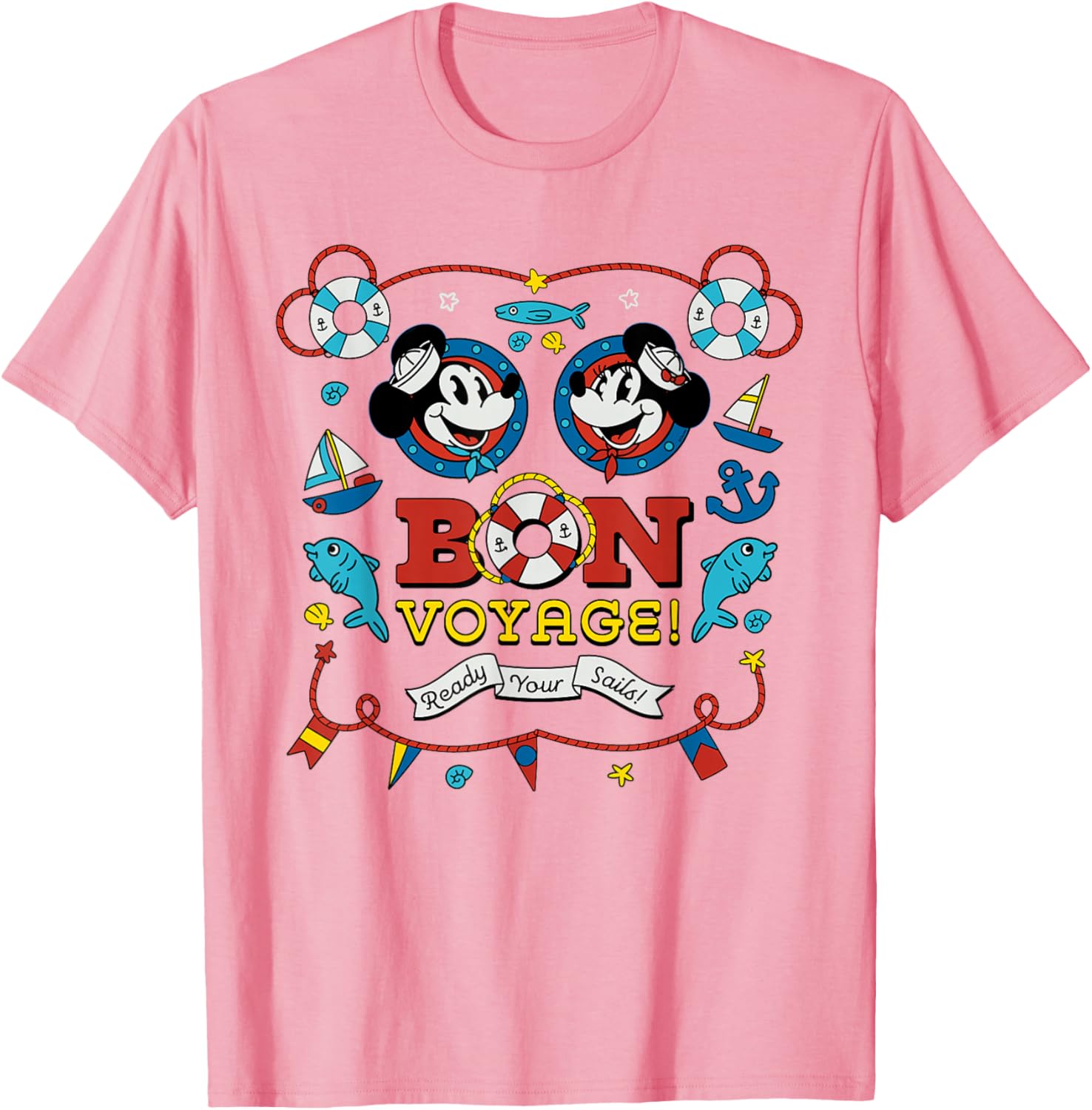 Disney Cruise Mickey and Minnie Mouse Bon Voyage Vacation T-Shirt - 1