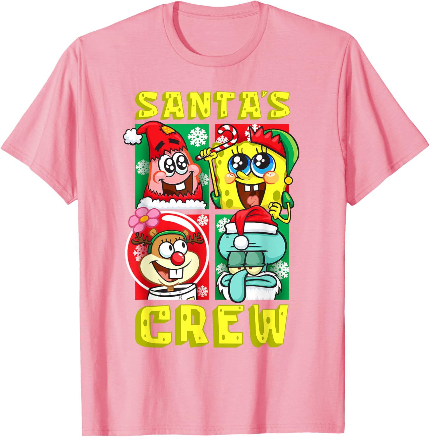 Mademark SpongeBob Christmas Crew Fun T-Shirt with Santa Patrick Sandy Squidward - 14