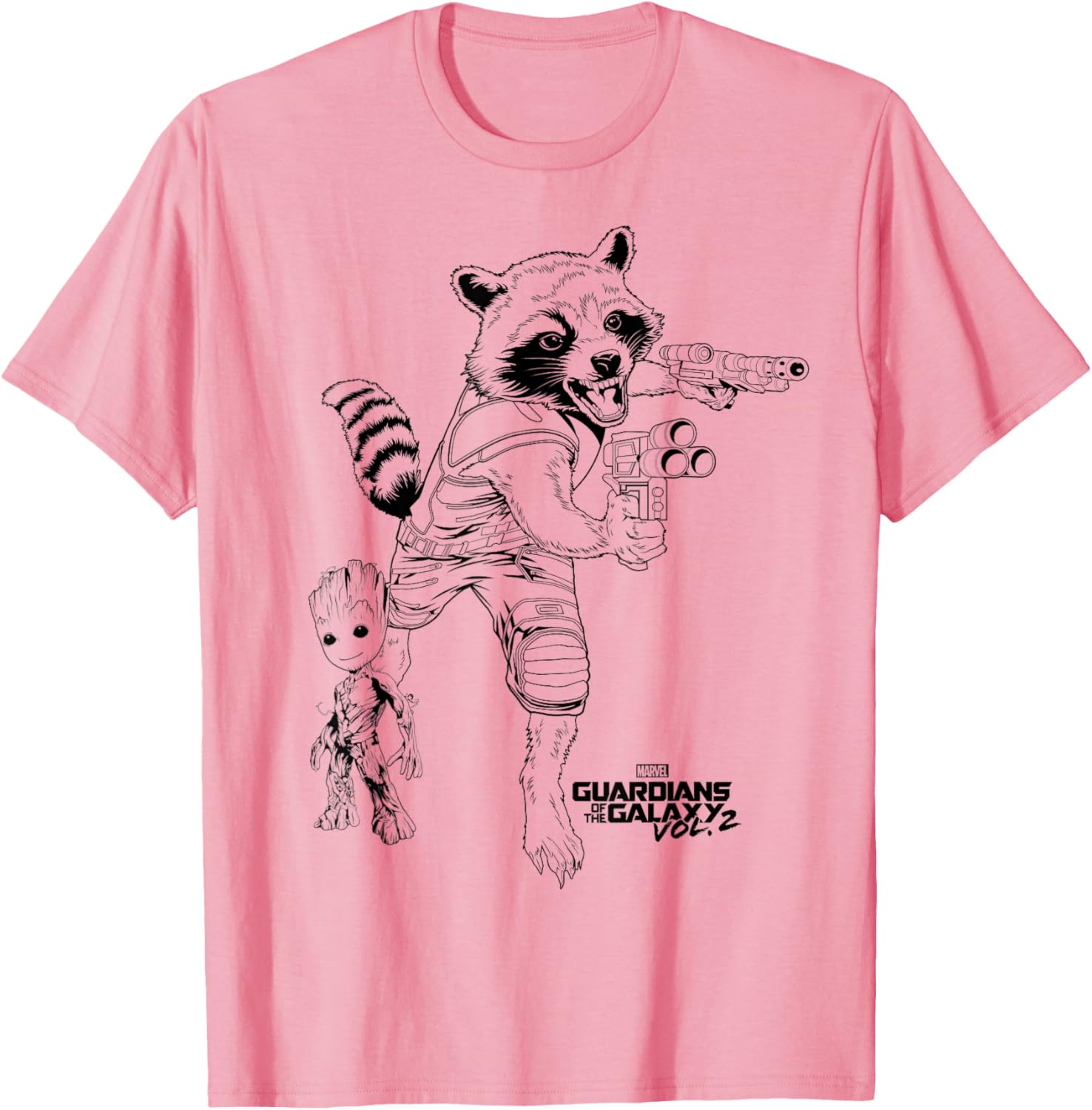 Marvel Guardians of the Galaxy Vol 2 Rocket and Groot Sketch T-Shirt - 2