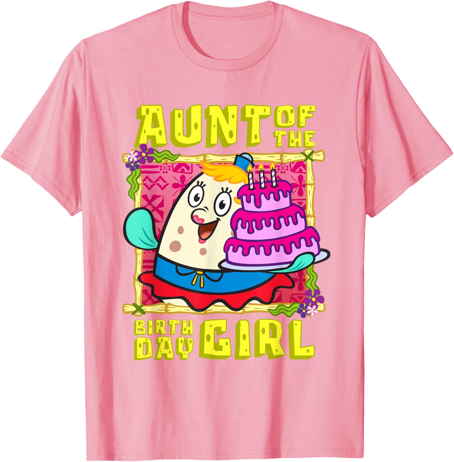 Mademark SpongeBob Aunt of the Birthday Girl Cake Match T-Shirt - 19