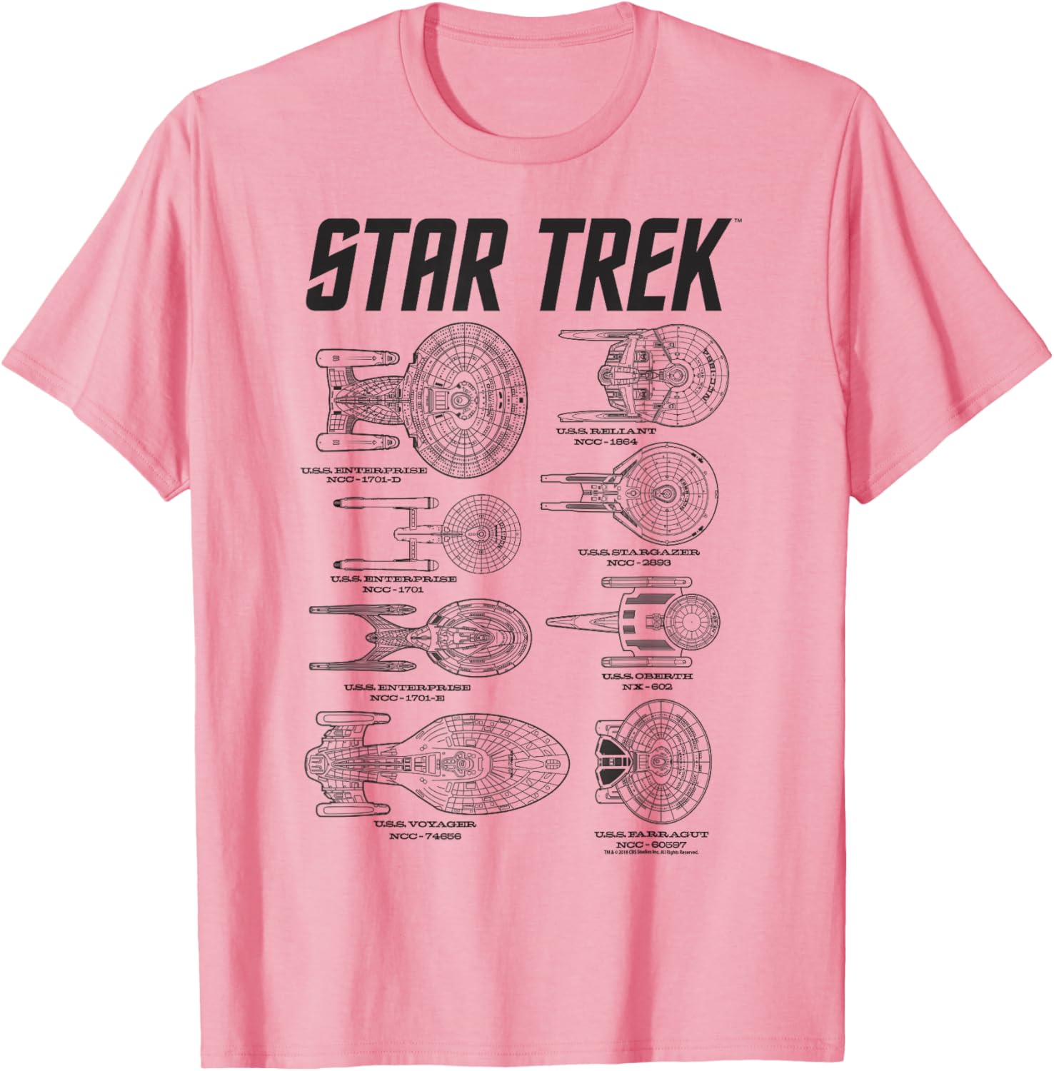 Star Trek Starfleet Enterprise Spaceship Textbook T-Shirt for Fans - 2