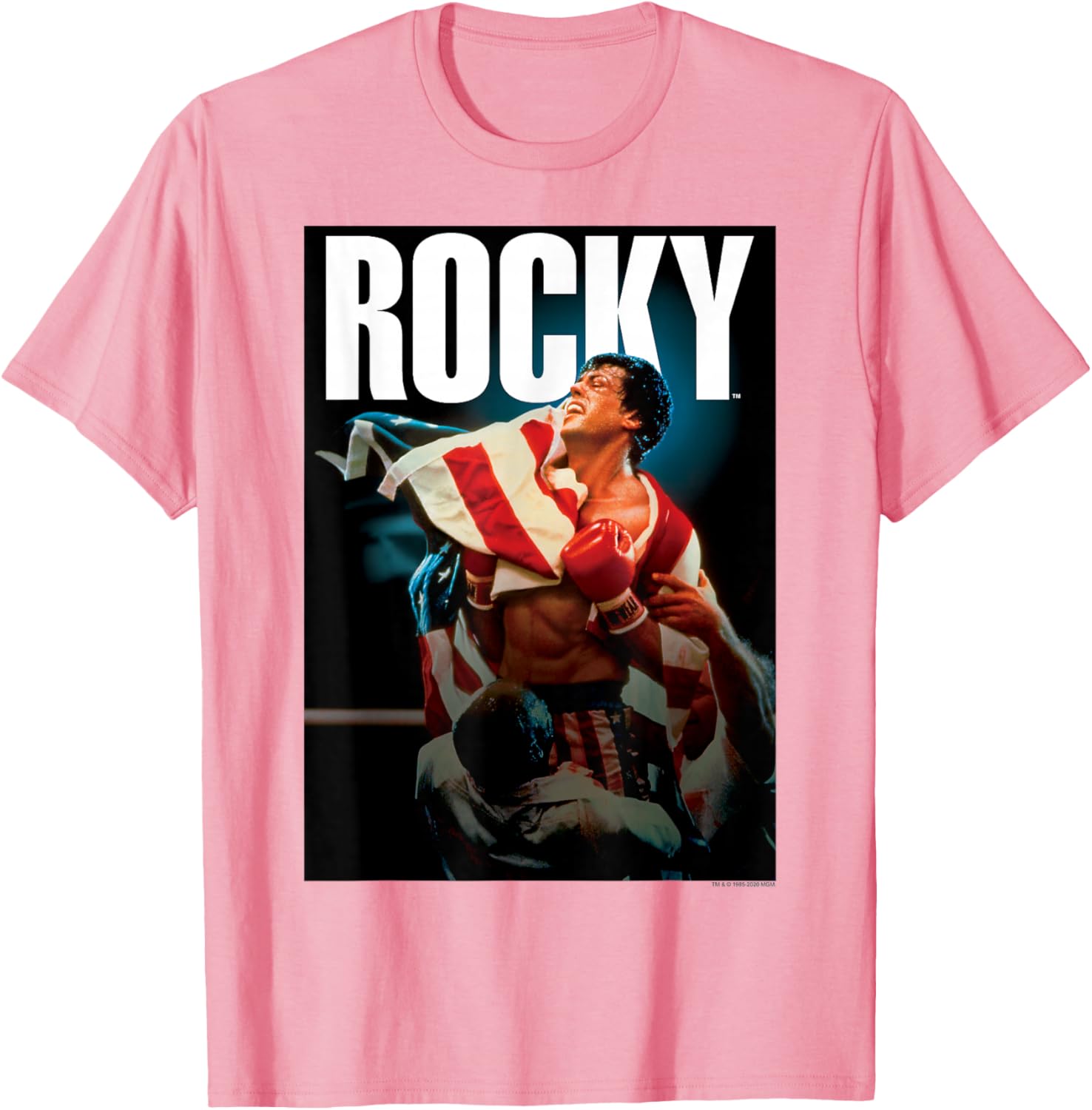 Rocky IV American Flag Portrait T-Shirt for Fans of Classic Movies - 5