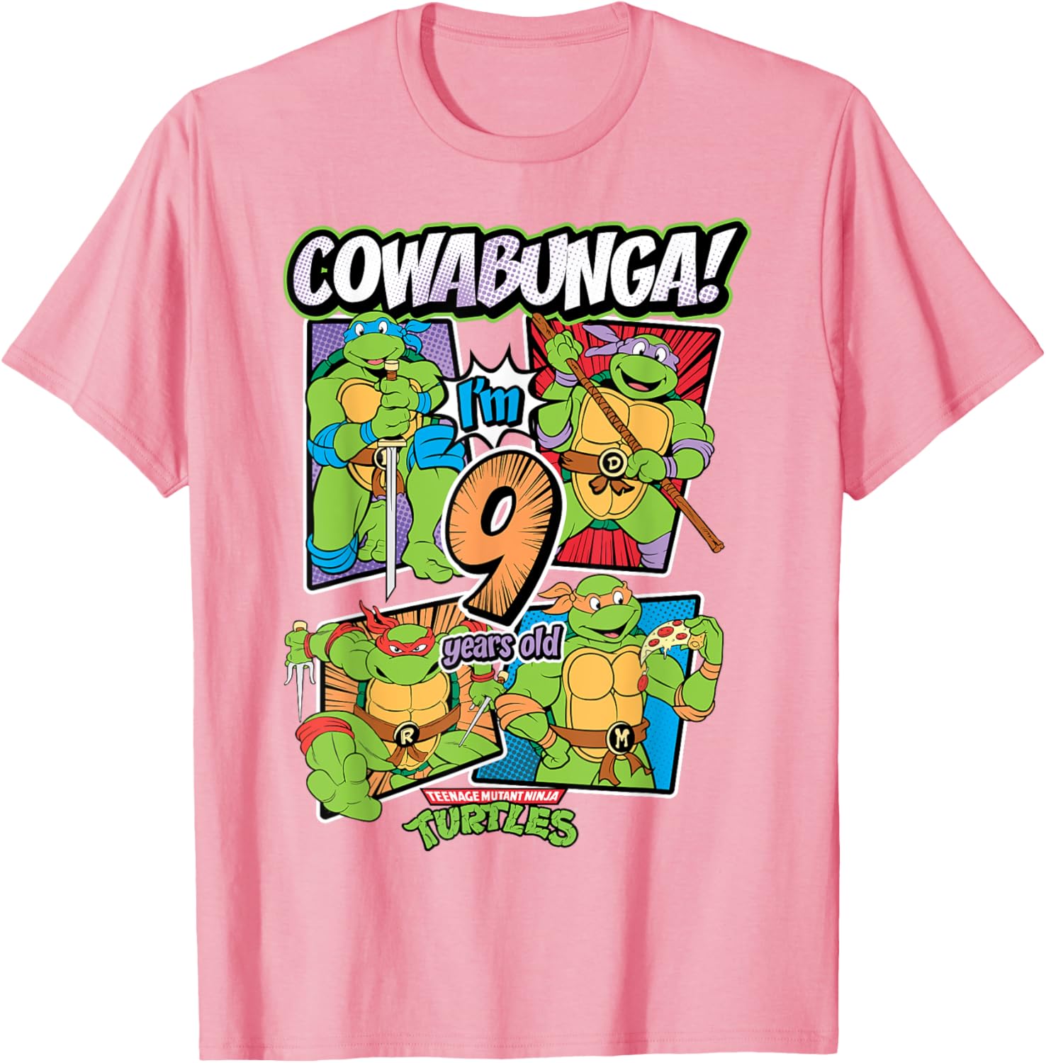 Mademark Teenage Mutant Ninja Turtles Cowabunga 9th Birthday T-Shirt - 10