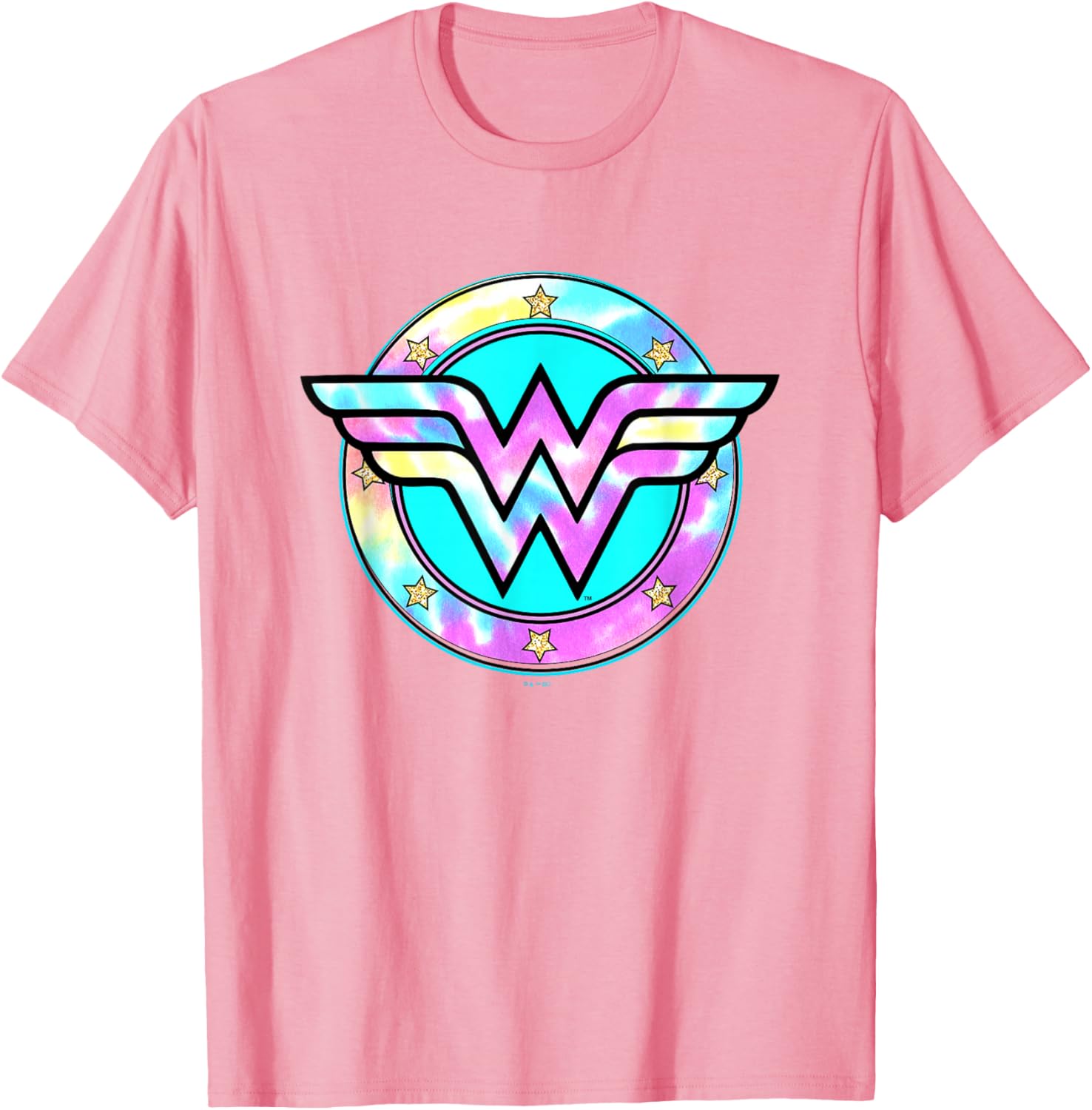 Wonder Woman Rainbow Tie-Dye Superhero Badge T-Shirt for Fans - 7