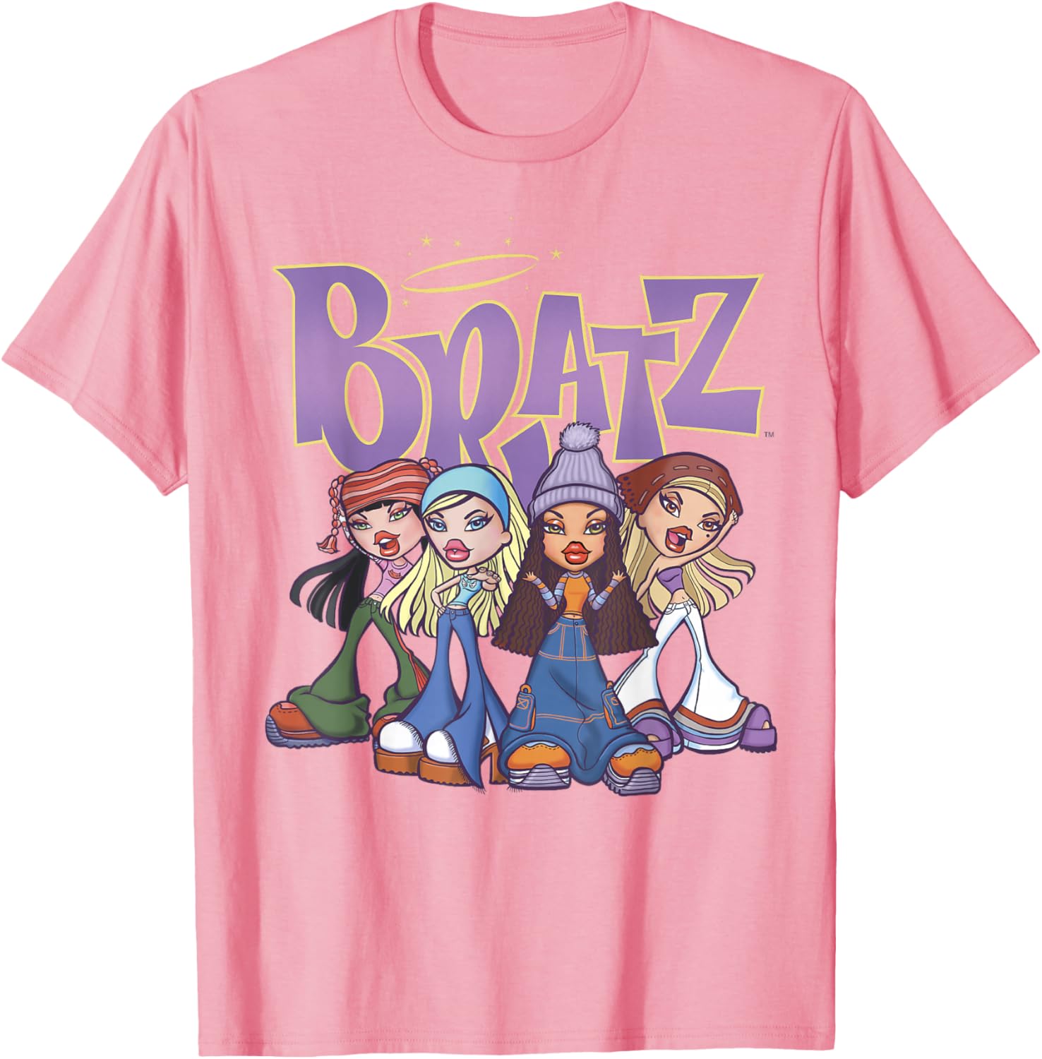 Bratz Original Four Group Shot Logo T-Shirt for Trendy Fashion Lovers - 2