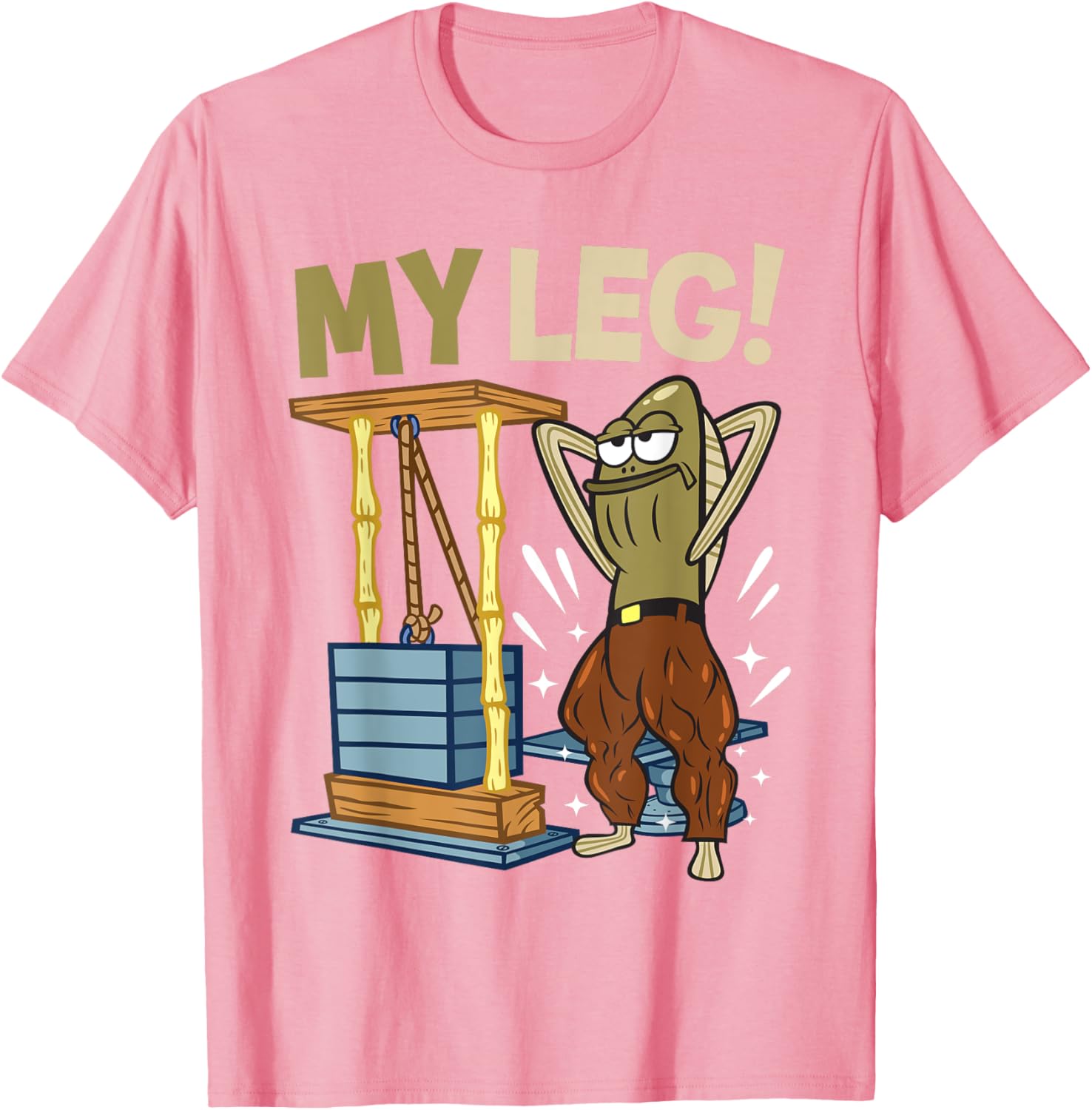 Mademark x SpongeBob My Leg Bodybuilding Funny T-Shirt for Leg Day - 7